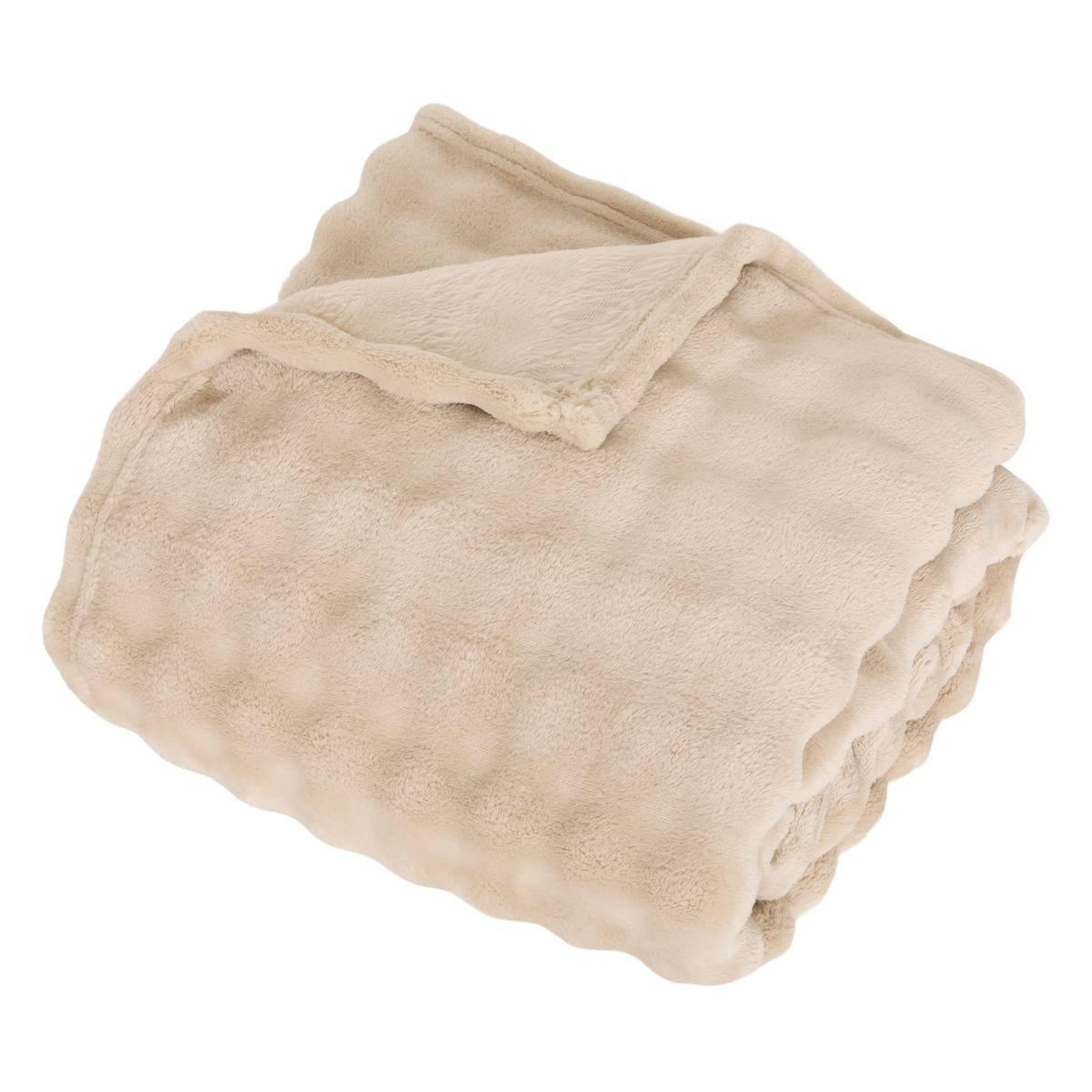 ATMOSPHERA Plaid ondulé uni  zephy  125x150cm beige lin