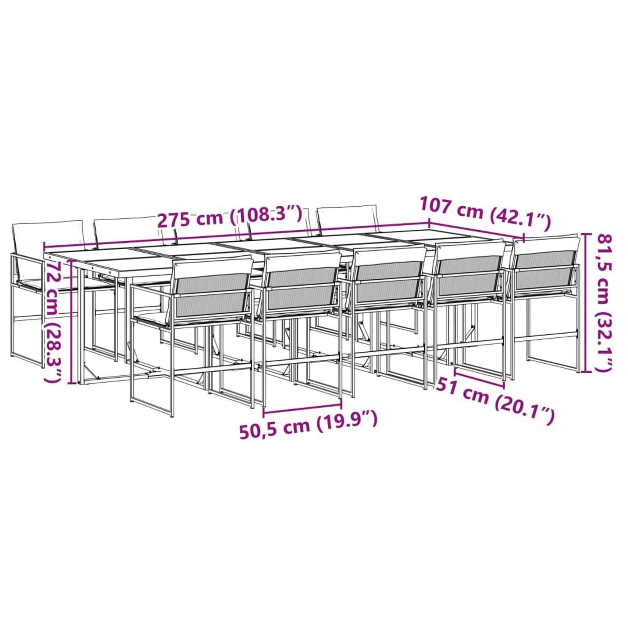 Voir la diapositive 6 : VIDAXL Ensemble a manger de jardin avec coussins 11 pcs noir textilene