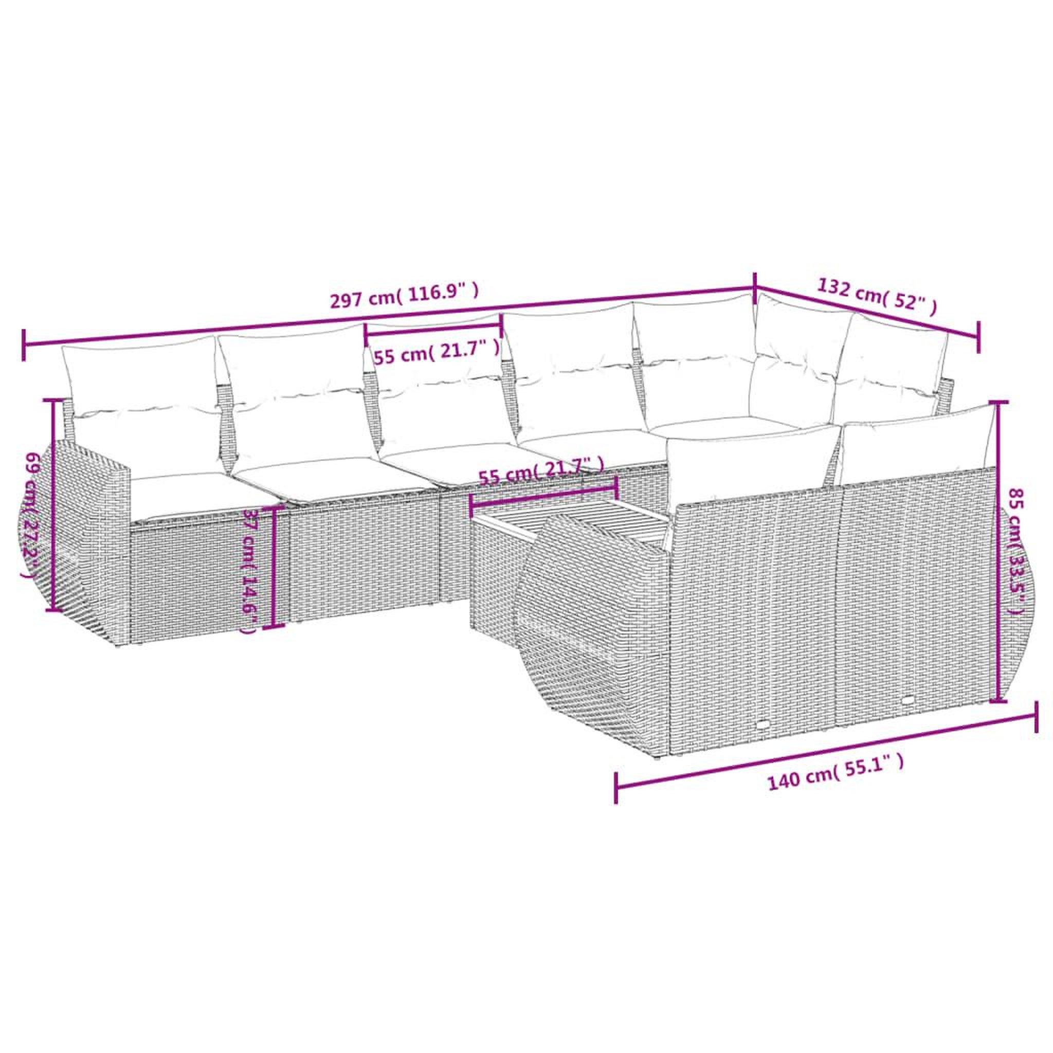 Voir la diapositive 4 : VIDAXL Salon de jardin 9 pcs avec coussins noir resine tressee