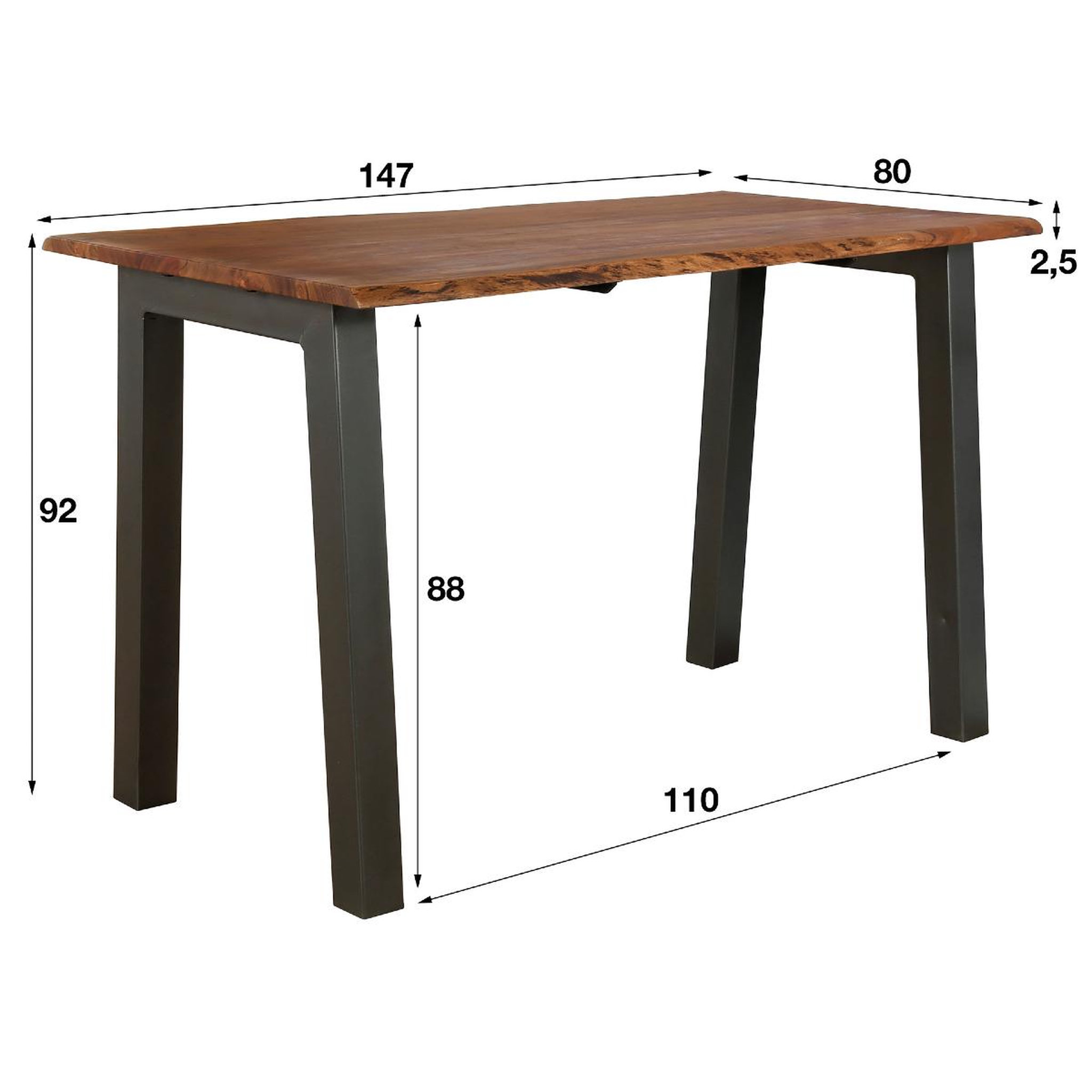 Voir la diapositive 5 : JLC KREATION Table haute en bois massif d'acacia ERNEST