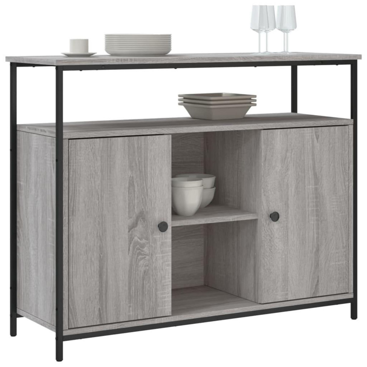 VIDAXL Buffet sonoma gris 100x35x80 cm bois d'ingenierie