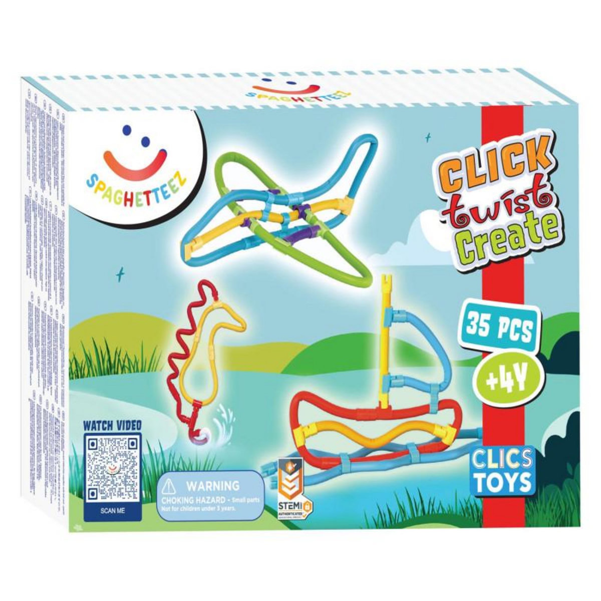 CLICS Clics - Spaghetteez 3D Art Flexible Sticks 35 pièces