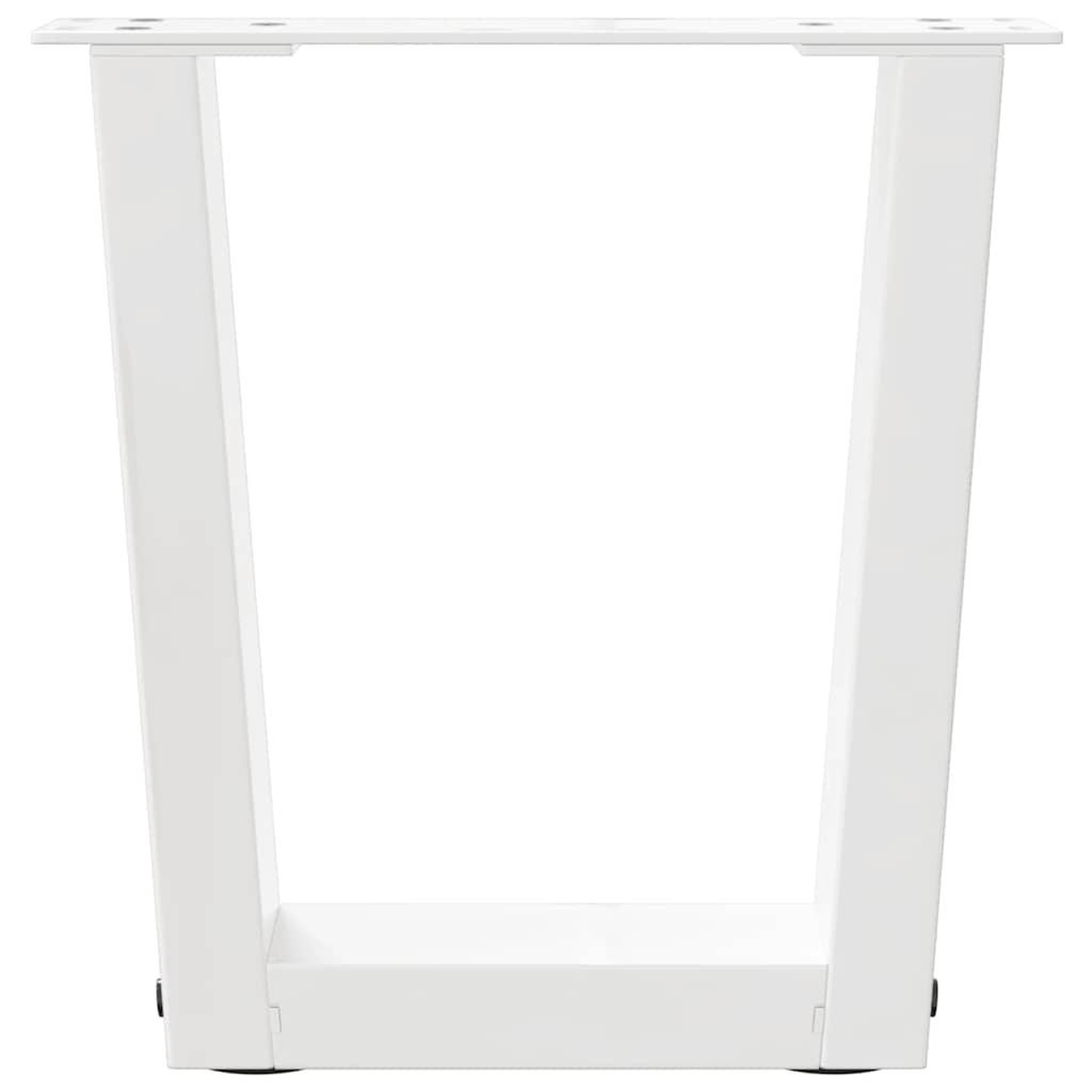 Voir la diapositive 5 : VIDAXL Pieds de table a manger forme V 2pcs blanc 30x(30-31,3)cm acier