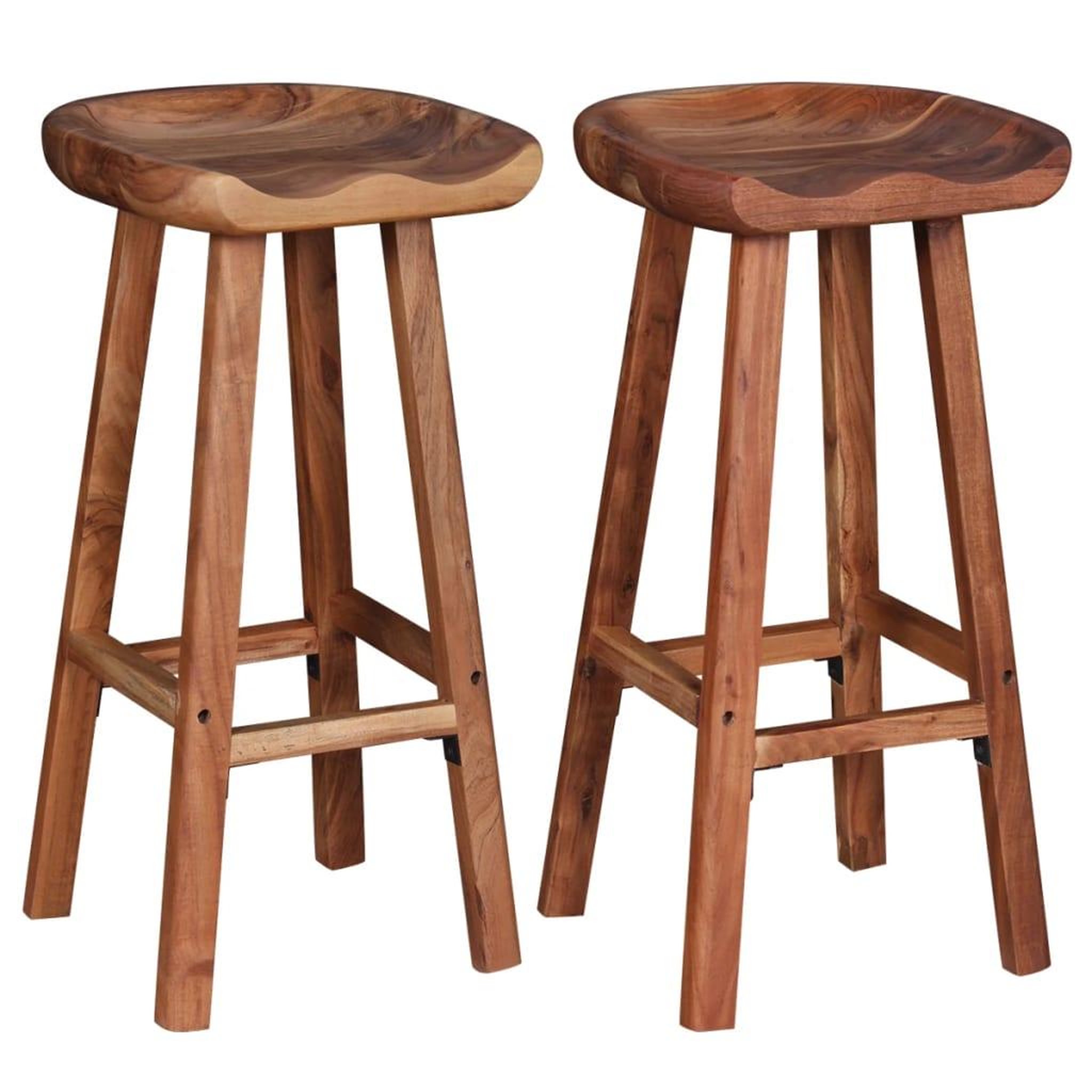 Voir la diapositive 3 : VIDAXL Tabourets de bar lot de 2 bois d'acacia massif