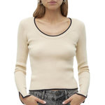 Vero Moda Pull Crème/Noir Femme Vero Moda Joan. Coloris disponibles : Beige