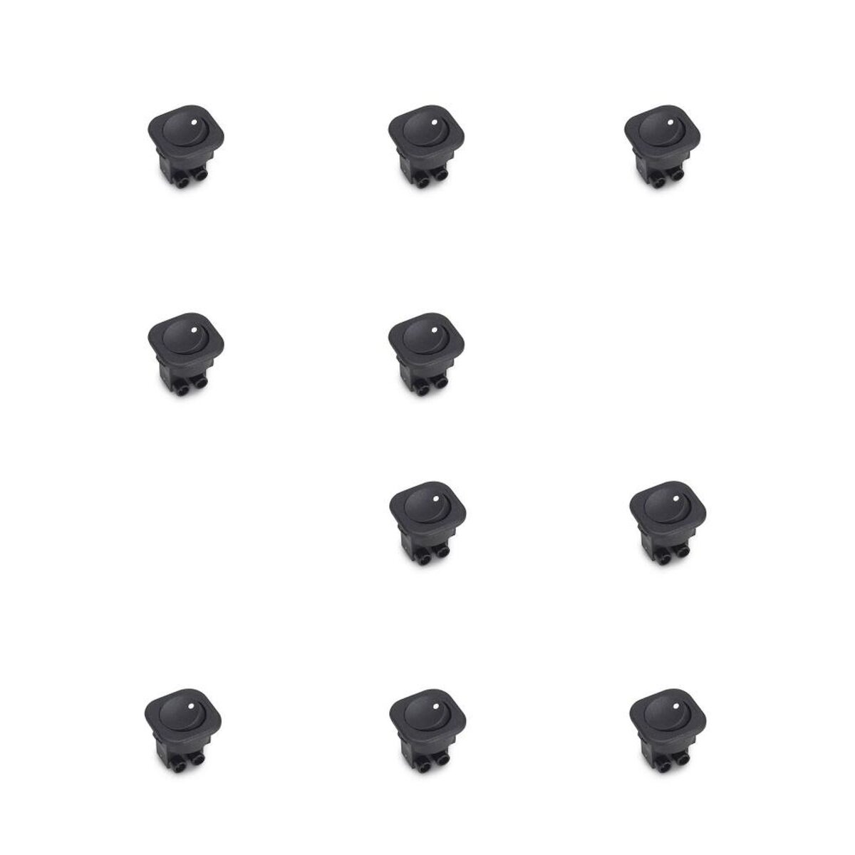EMUCA SRL Lot de 10 interrupteurs à encastrer D21x21 -  Plastique -  Noir