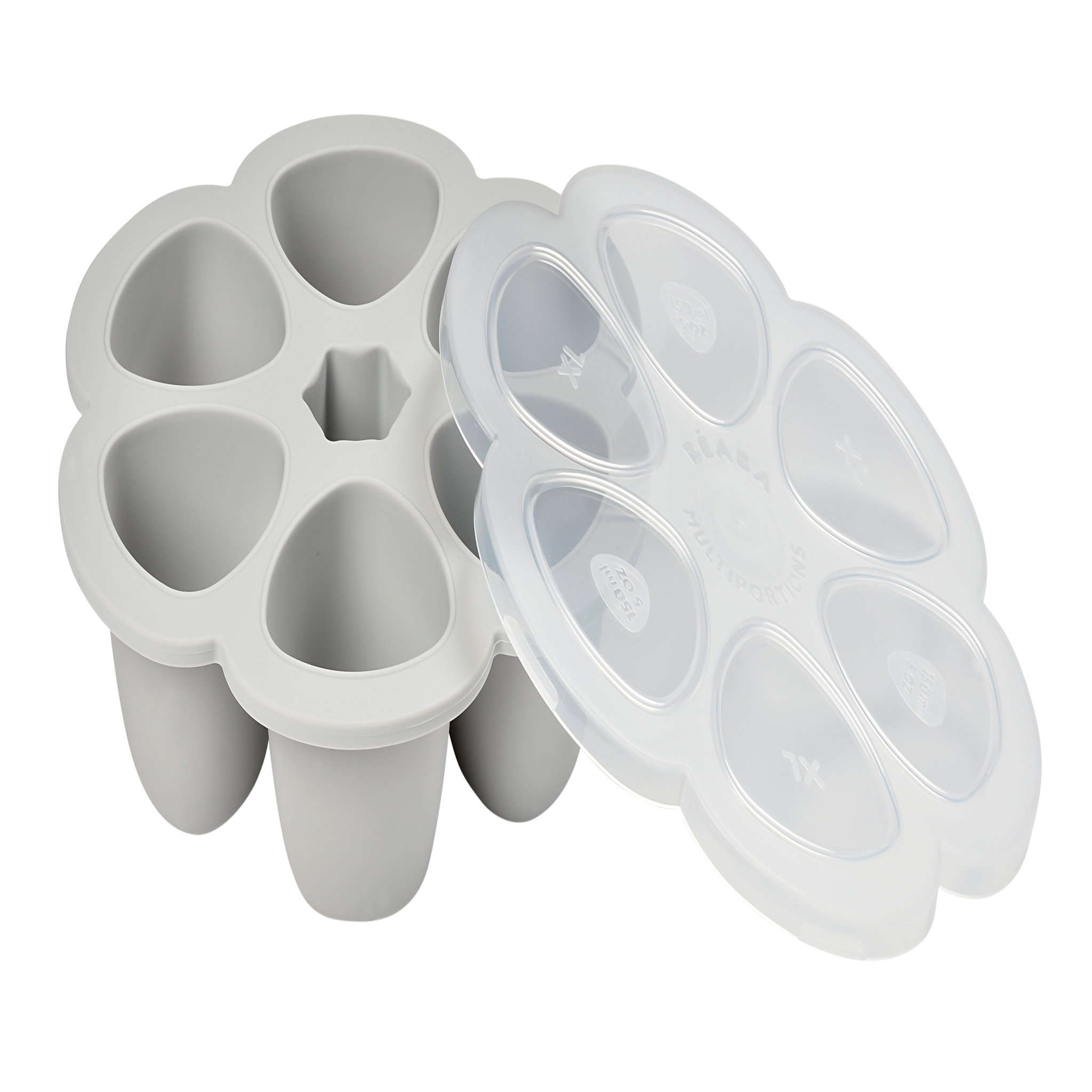 BEABA Moules de congélation en silicone - 6 x 150 ml gris