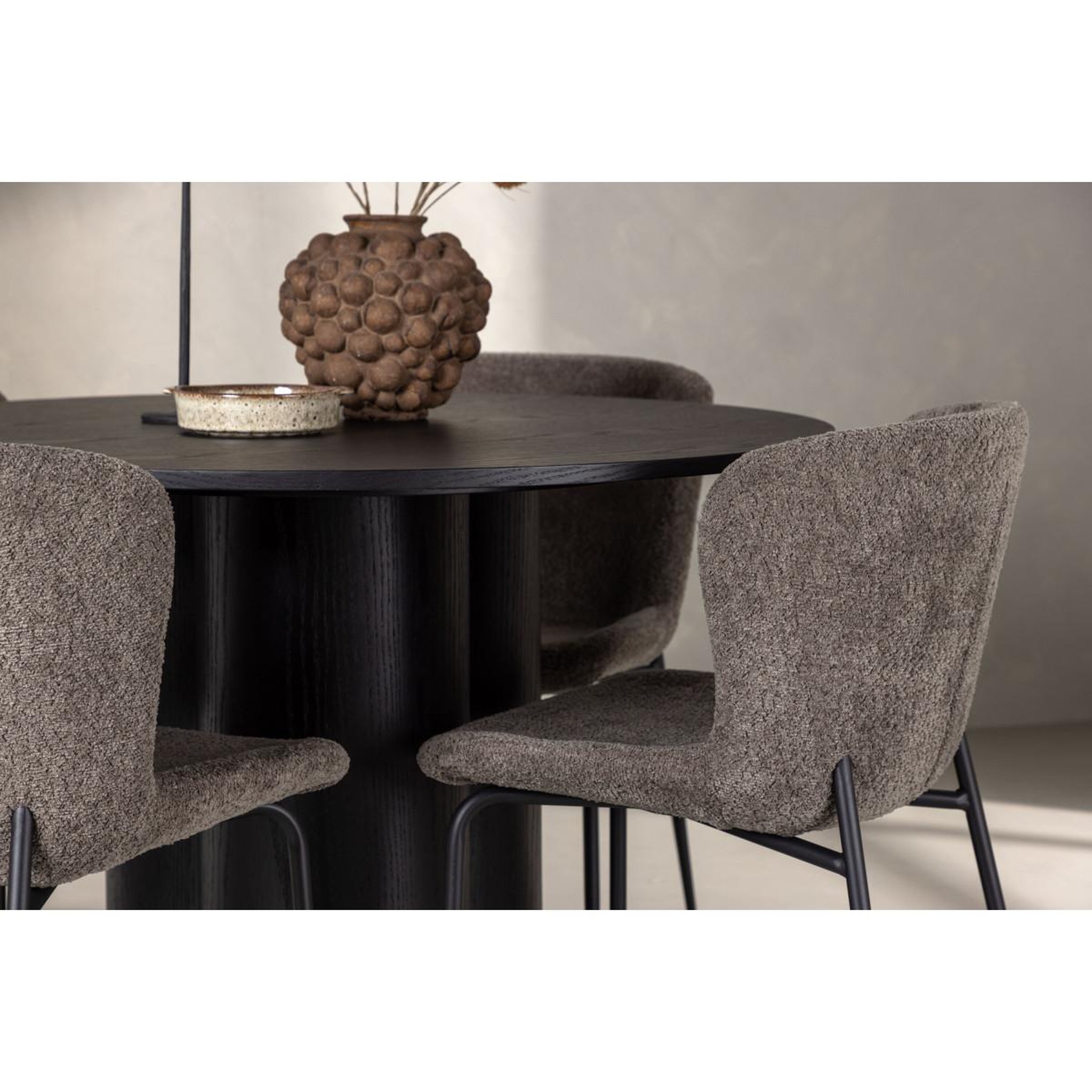Voir la diapositive 4 : Paris Prix Ensemble table à manger & 4 chaises  olivia & modesto  110cm noir & marron