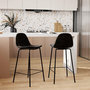 Voir la diapositive 2 : Rendez vous déco Lot de 2 chaises pour îlot central 65 cm en velours noir-Henrik