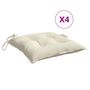 Voir la diapositive 2 : VIDAXL Coussins de chaise lot de 4 blanc creme 40x40x7 cm tissu oxford