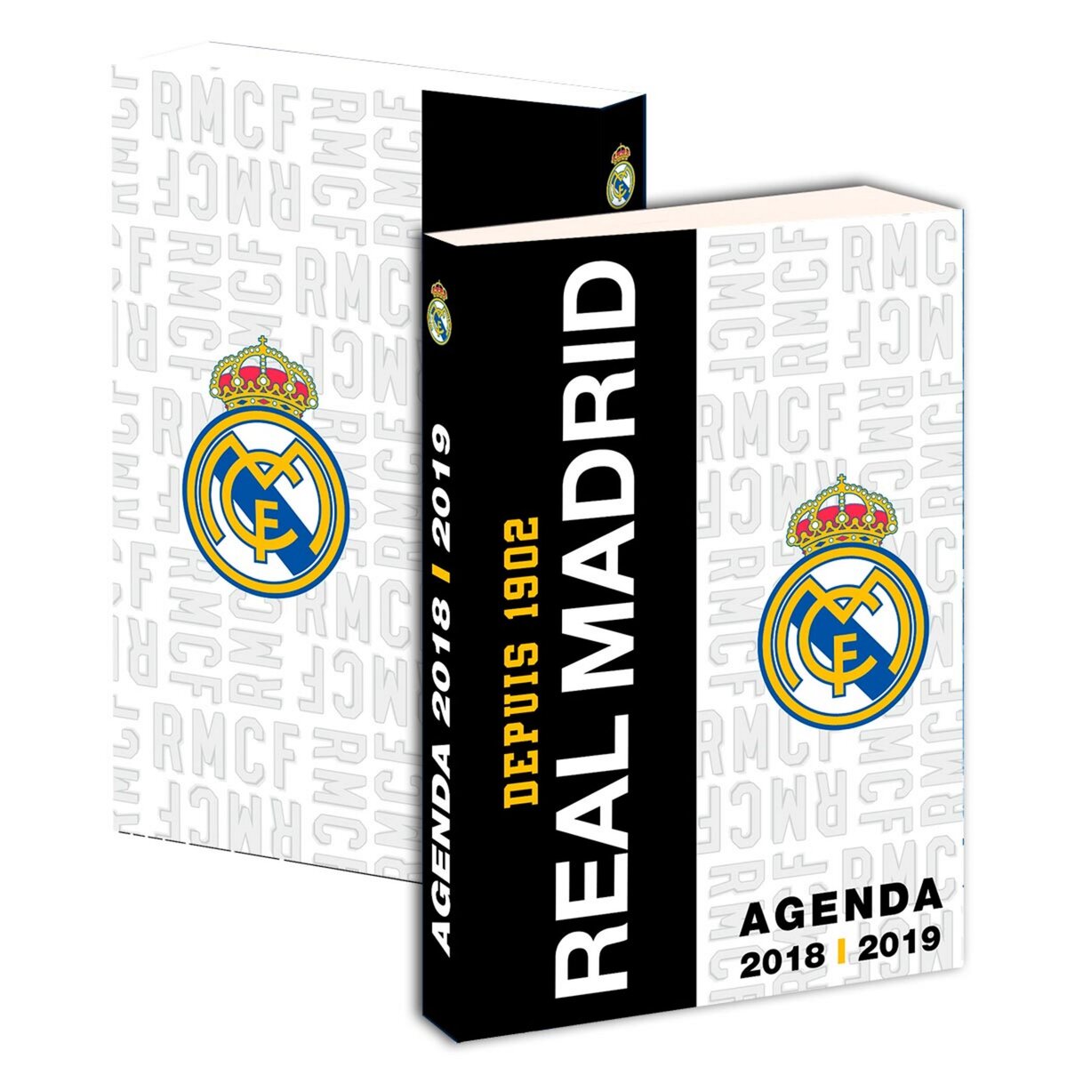  Agenda scolaire journalier carton souple garçon 12x17 cm Real Madrid 2018-2019