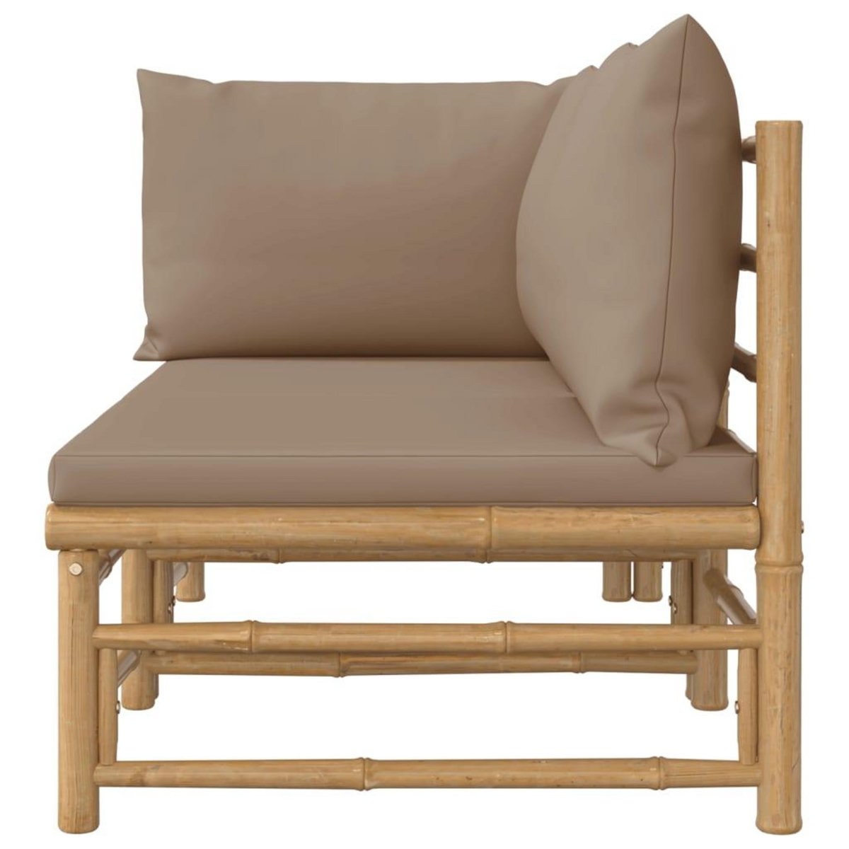 VIDAXL Salon de jardin 2 pcs avec coussins taupe bambou