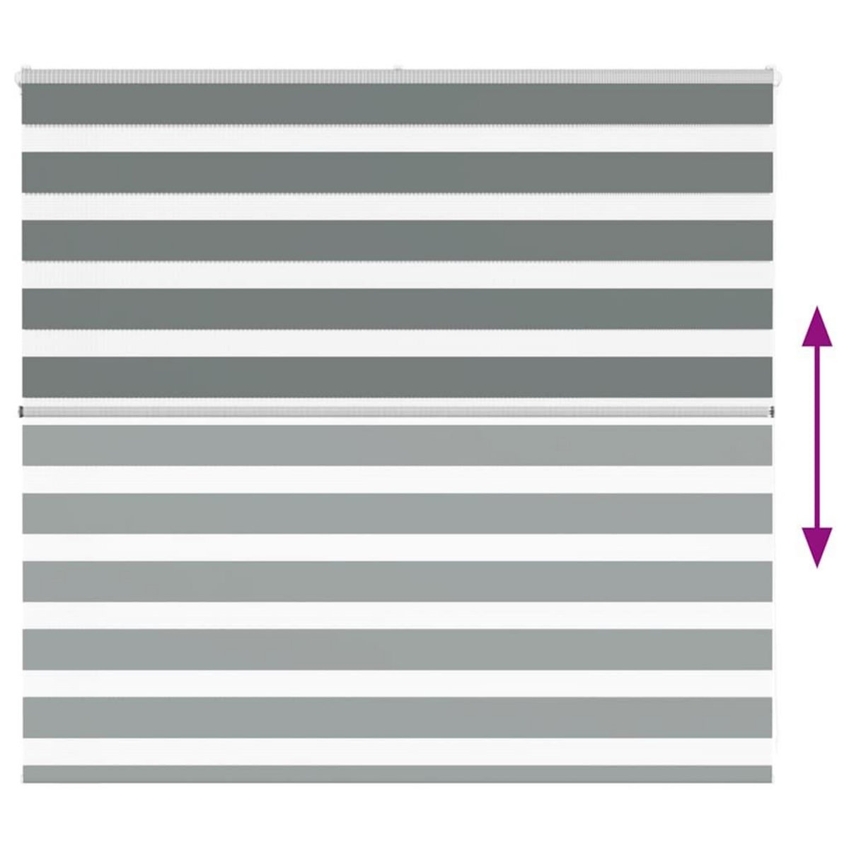 VIDAXL Store zebre gris fonce largeur du tissu 155,9 cm polyester