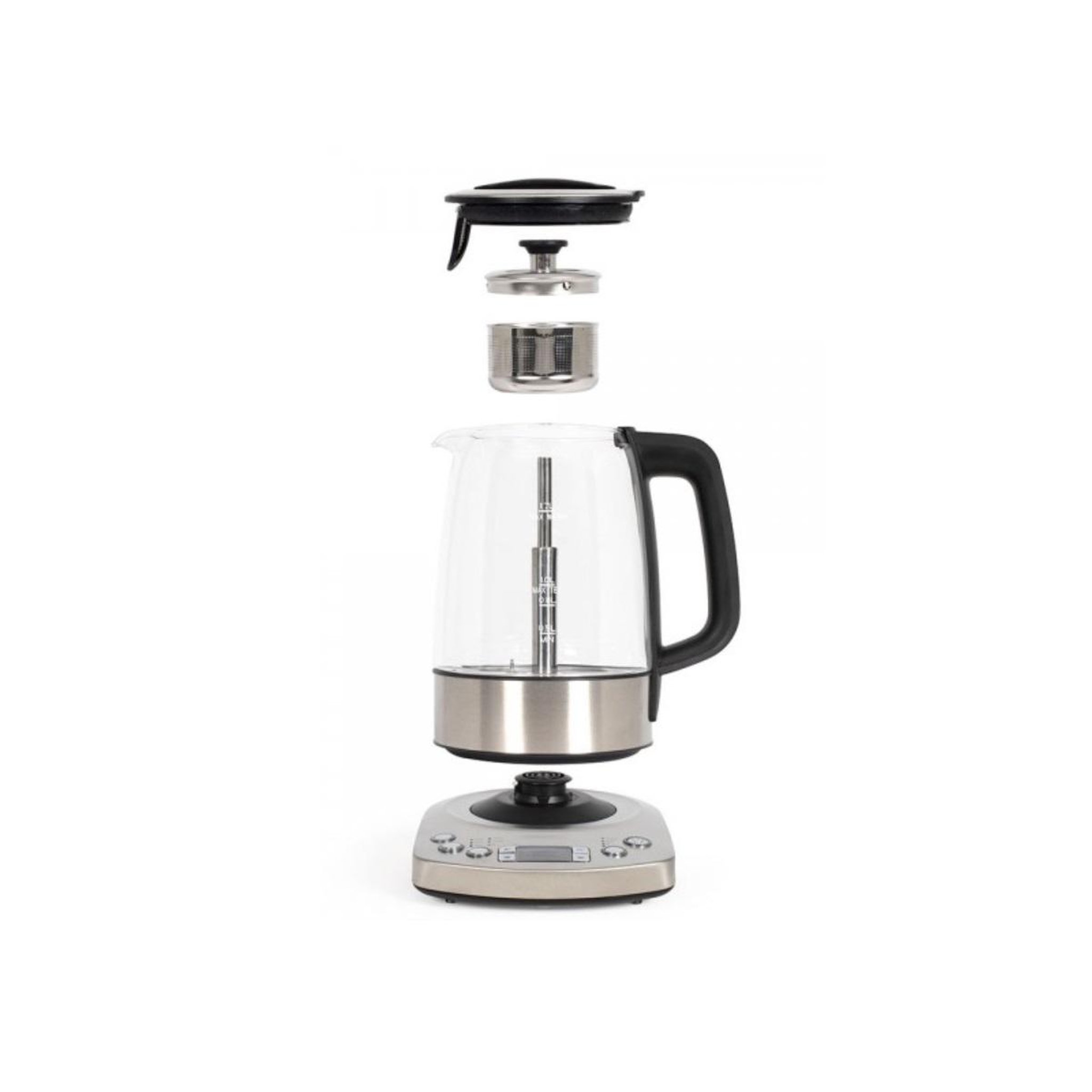Voir la diapositive 4 : LIVOO Bouilloire sans fil 1.7l 2000w verre/gris - dod209