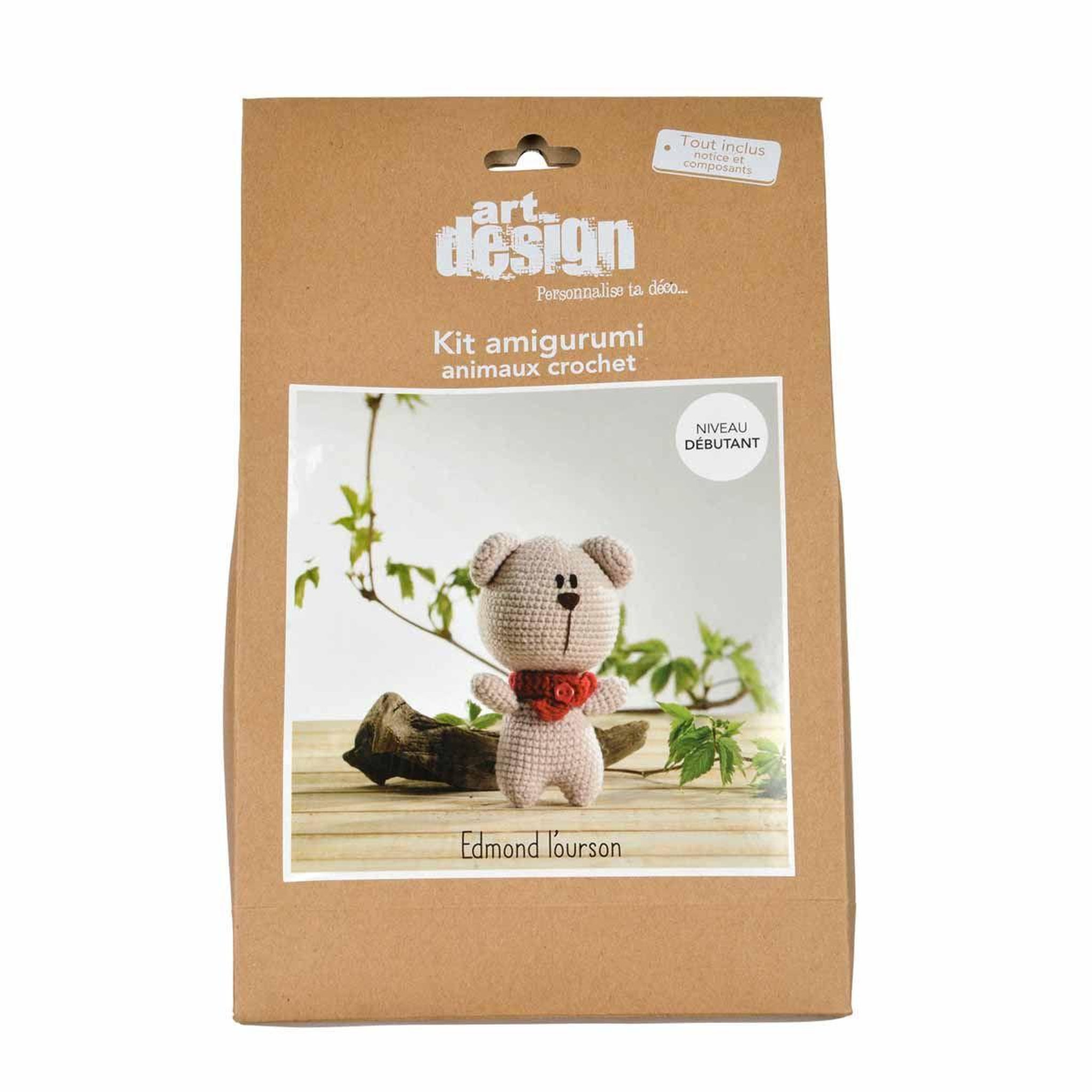 Voir la diapositive 4 : HOMEA Kit Complet Amigurumi  Edmond l'Ourson  17cm Beige