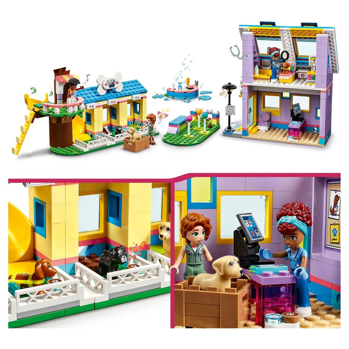 LEGO Friends 41727 Centre de sauvetage canin, Jouet Vétérinaire, avec Mini-poupées