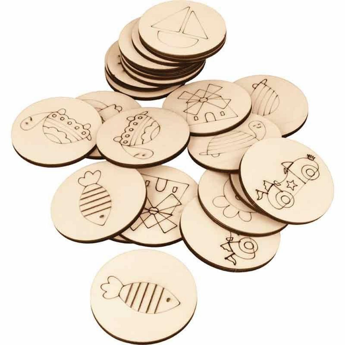 Artemio Jeu de mémo en bois - 24 pièces - 5 cm