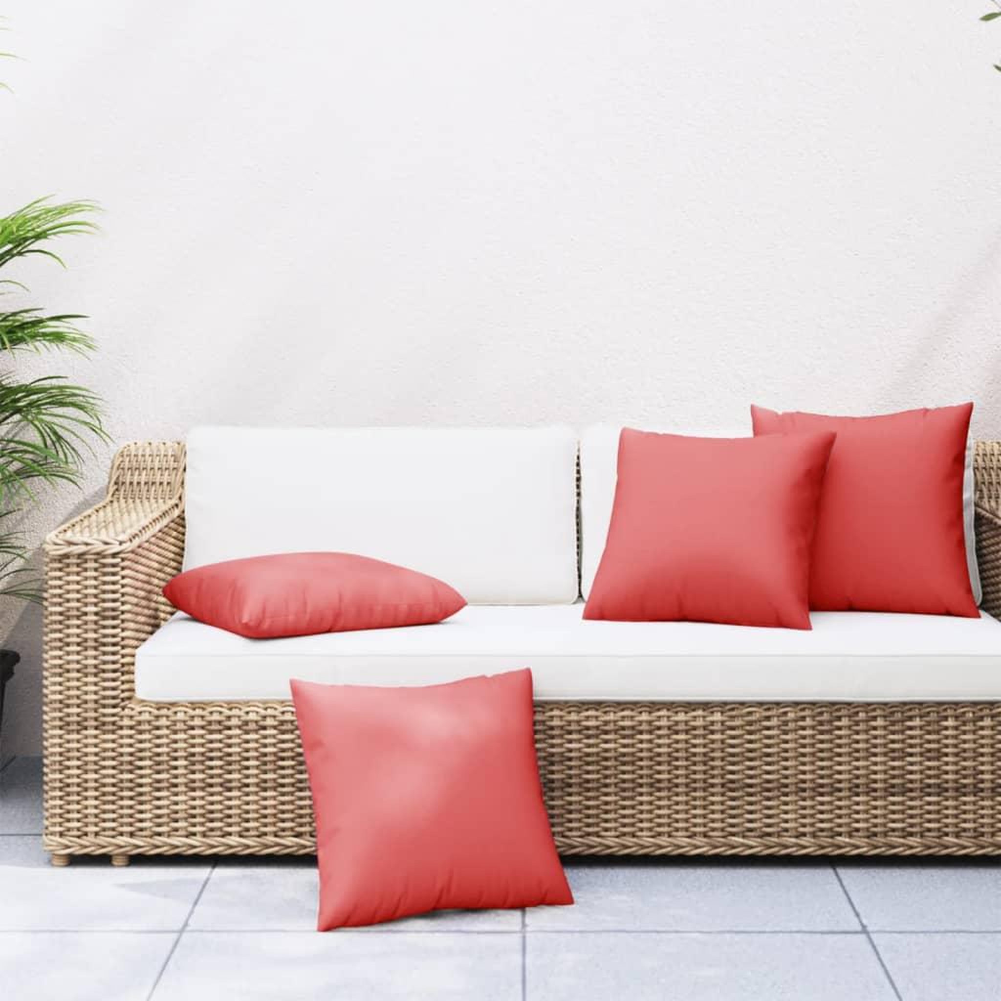 VIDAXL Coussins de canape lot de 4 rouge 50x50 cm tissu