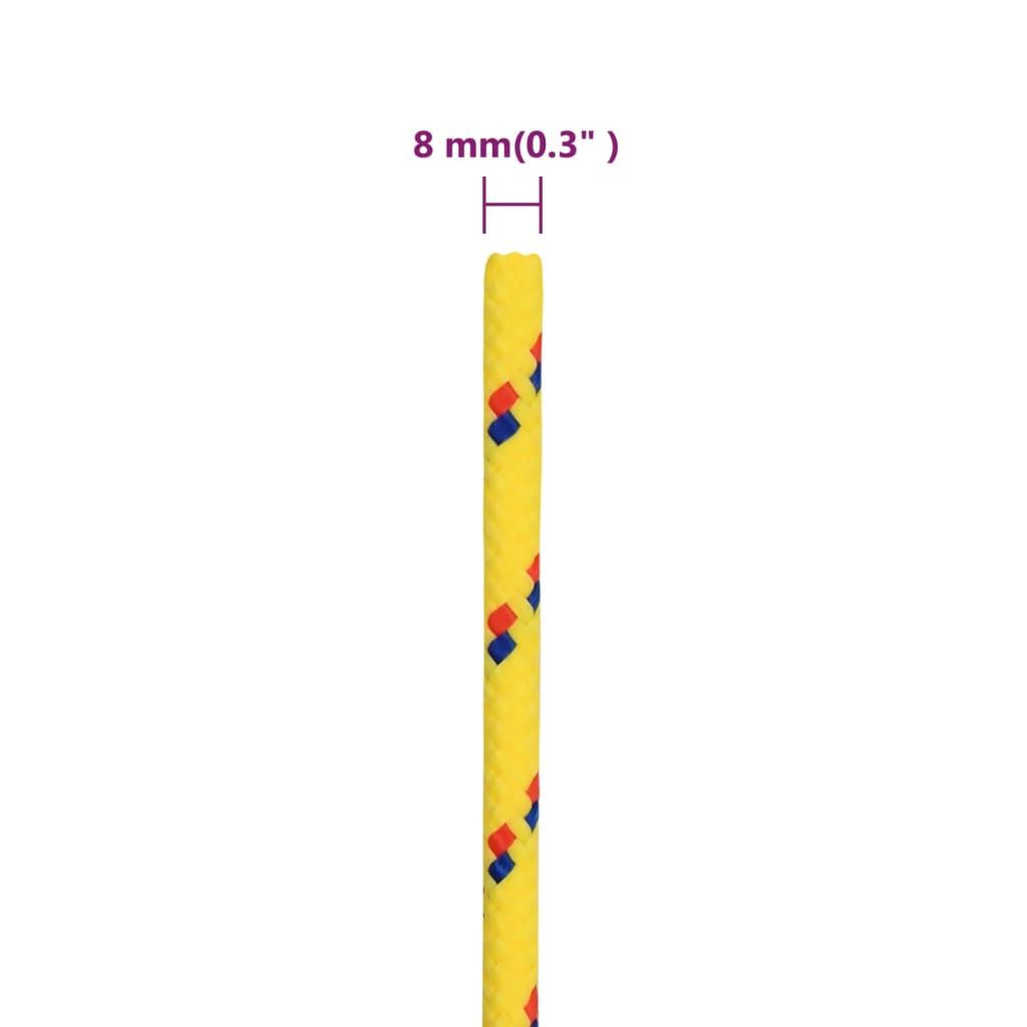 Voir la diapositive 6 : VIDAXL Corde de bateau Jaune 8 mm 100 m Polypropylene