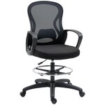 VINSETTO Fauteuil de bureau chaise de bureau assise haute réglable dim. 59L x 65l x 109-124H cm pivotant 360° maille respirante noir