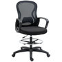 Voir la diapositive 1 : VINSETTO Fauteuil de bureau chaise de bureau assise haute réglable dim. 59L x 65l x 109-124H cm pivotant 360° maille respirante noir
