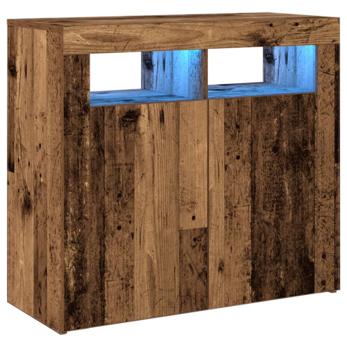 VIDAXL Buffet et lumieres LED vieux bois 80x35x75 cm bois d'ingenierie