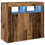 Voir la diapositive 3 : VIDAXL Buffet et lumieres LED vieux bois 80x35x75 cm bois d'ingenierie