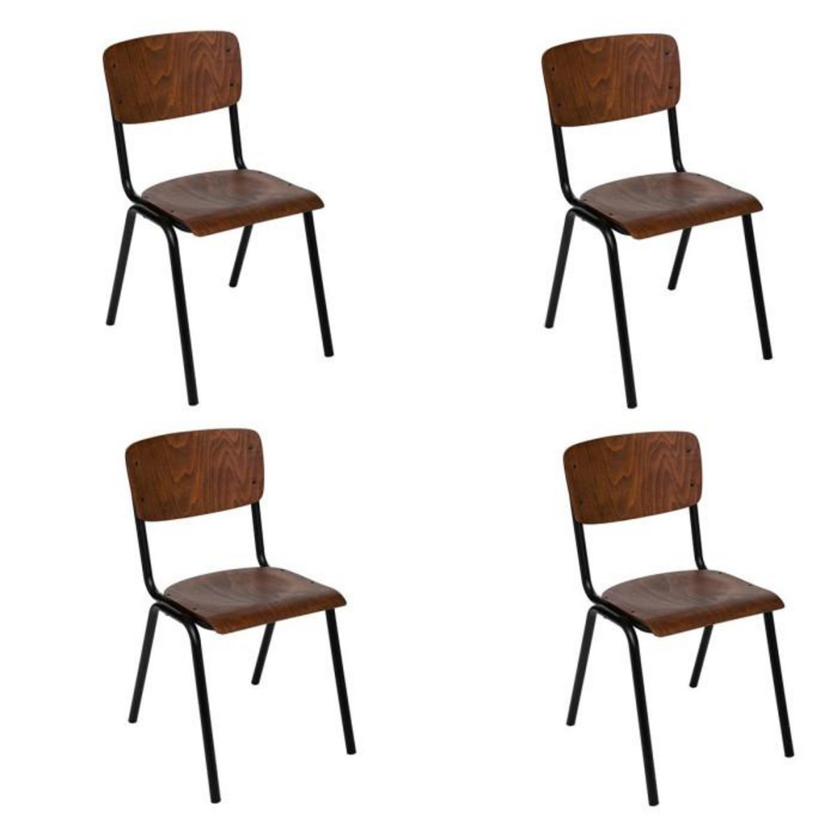 ATMOSPHERA Lot de 4 Chaises Vintage  Kiel  83cm Naturel