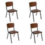Voir la diapositive 1 : ATMOSPHERA Lot de 4 Chaises Vintage  Kiel  83cm Naturel