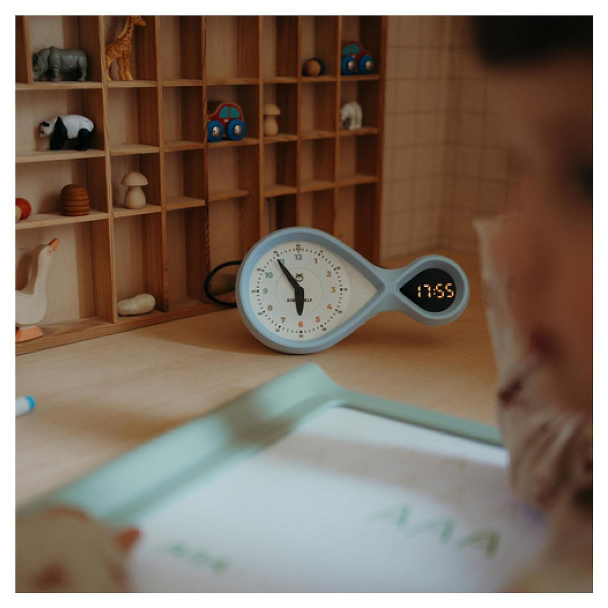 KIDYWOLF Reveil educatif Kidyalarm - Bleu clair -