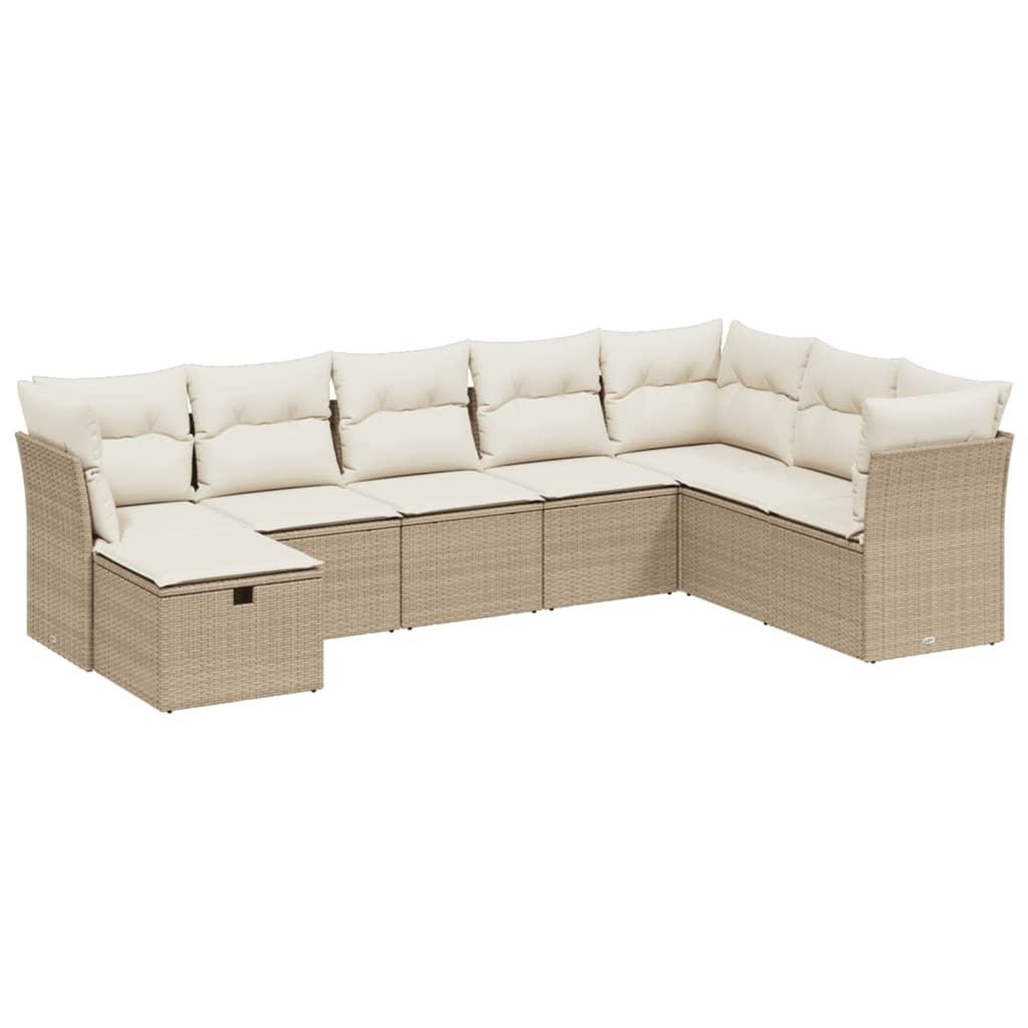 Voir la diapositive 2 : VIDAXL Salon de jardin avec coussins 8 pcs beige resine tressee