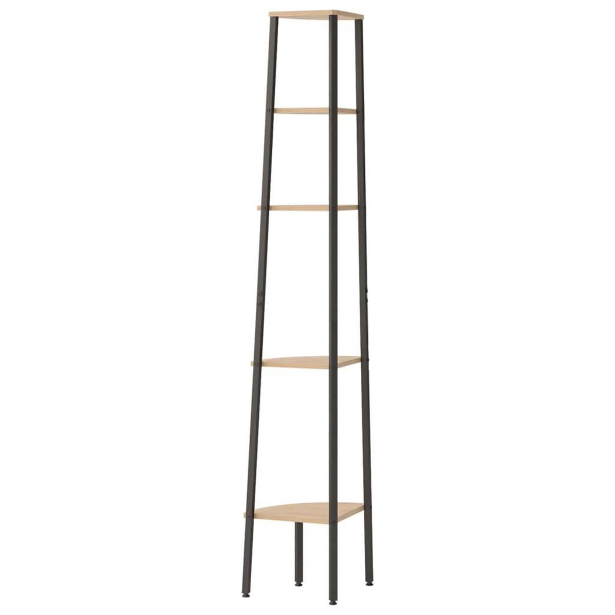 VIDAXL Etagere d'angle 5 niveaux Marron clair et noir 45,5x31,5x180 cm
