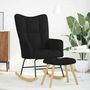 Voir la diapositive 3 : VIDAXL Chaise a bascule avec repose-pied Noir Tissu