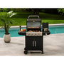 Voir la diapositive 1 : GARDENSTAR Barbecue gaz en acier- 4 brûleurs - 1 côté acier 