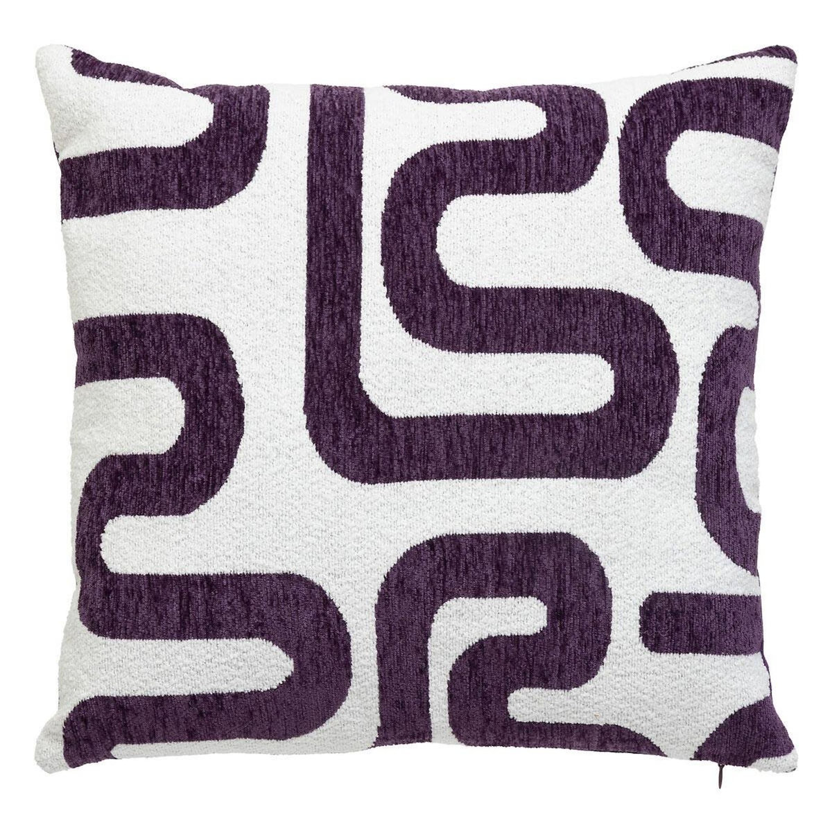 ATMOSPHERA Coussin Déco Chenille  Safina  40x40cm Violet
