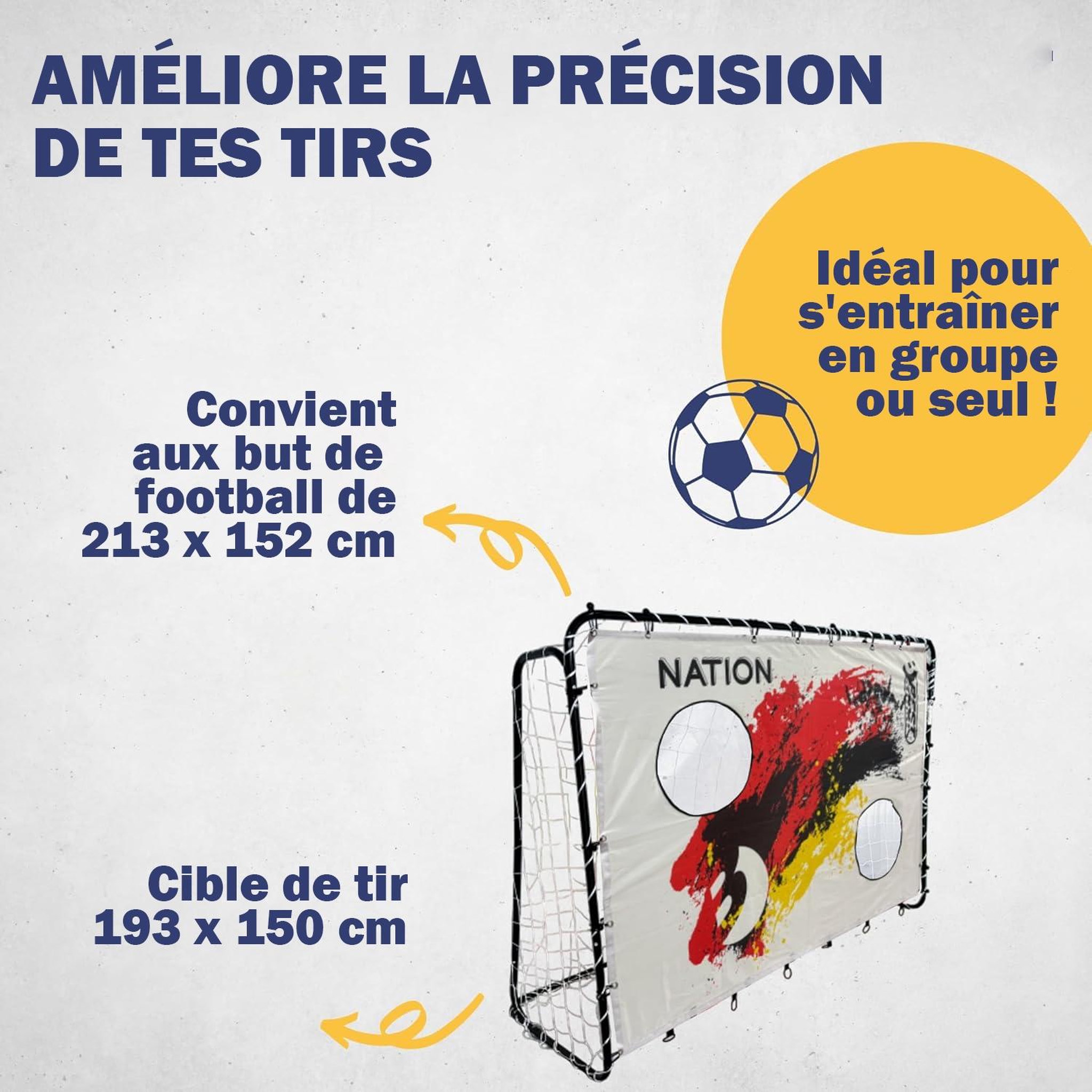 Voir la diapositive 3 : BEST SPORTING Filet de tir Nation D avec 2 trous de tir 193 x 150 cm