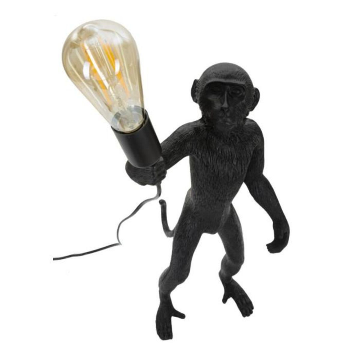 Paris Prix Lampe à Poser en Résine  Singe  55cm Noir