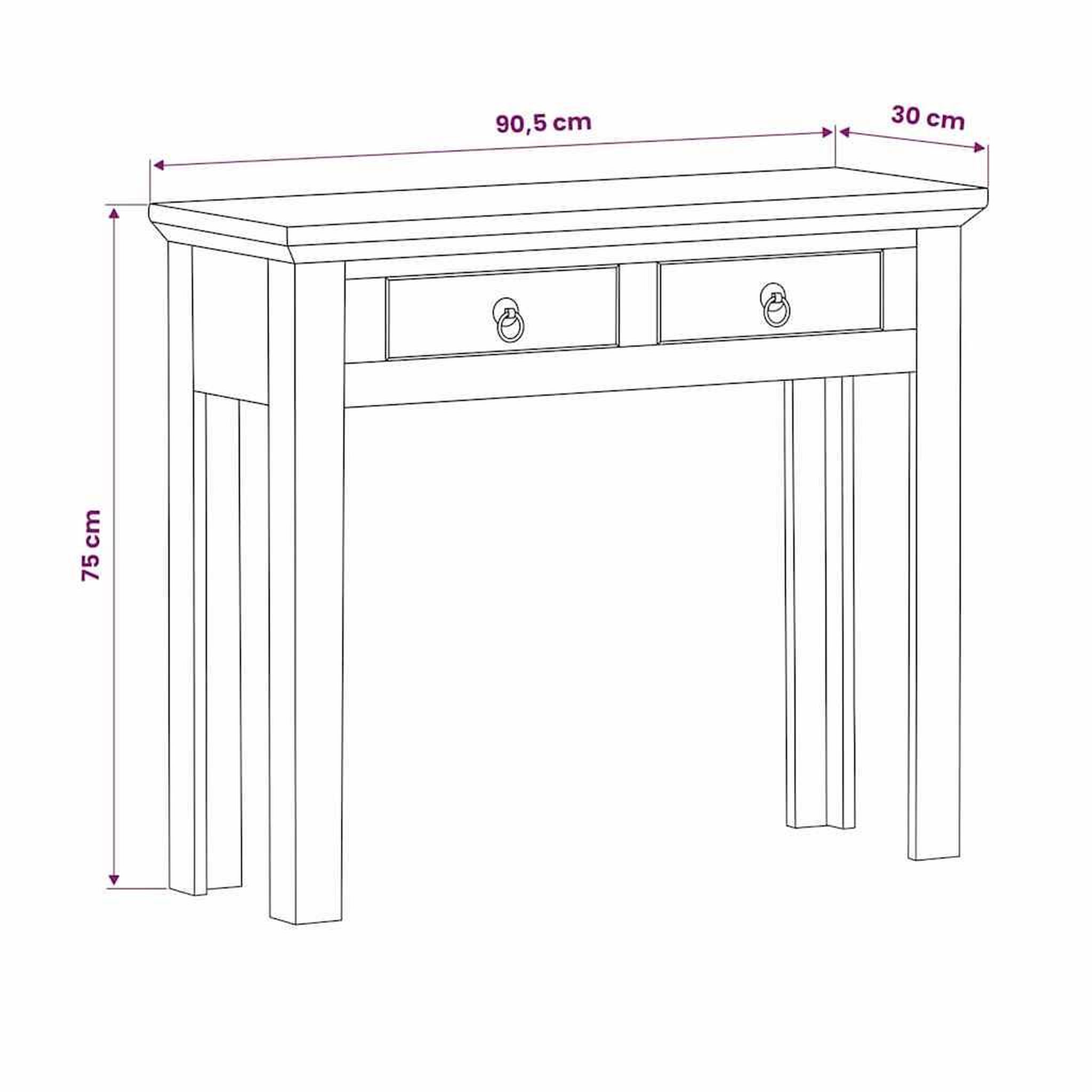 Voir la diapositive 6 : VIDAXL Table console 90,5x30x75 cm bois d'acacia et de recuperation