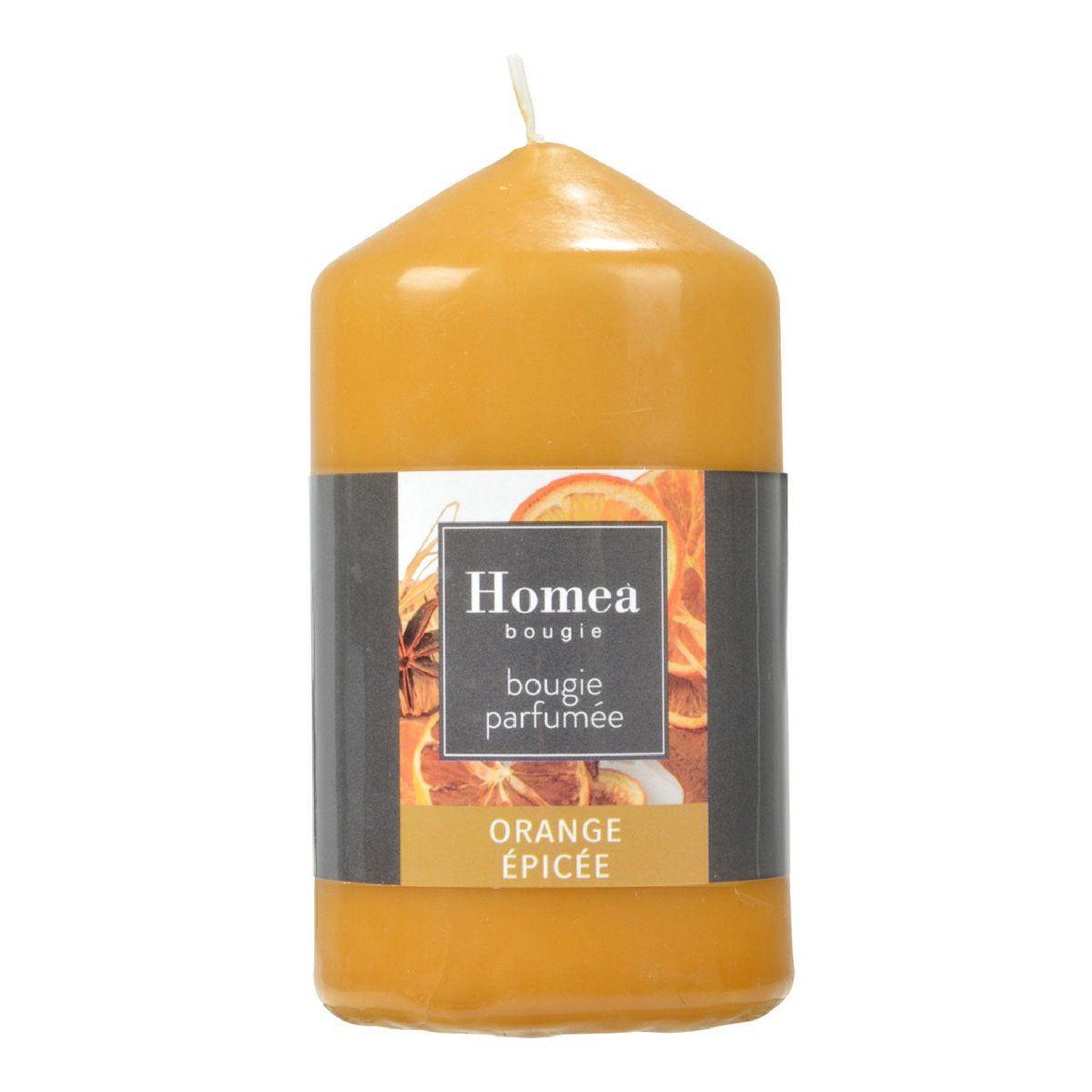 HOMEA Bougie pilier  essentiel ii  11cm orange epicée