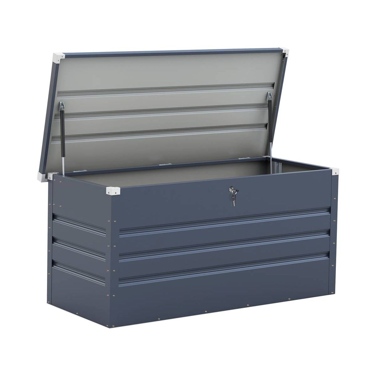 Habitat et Jardin Coffre de jardin métal  Store  - 680 L - 165 x 69 x 60 cm - Gris