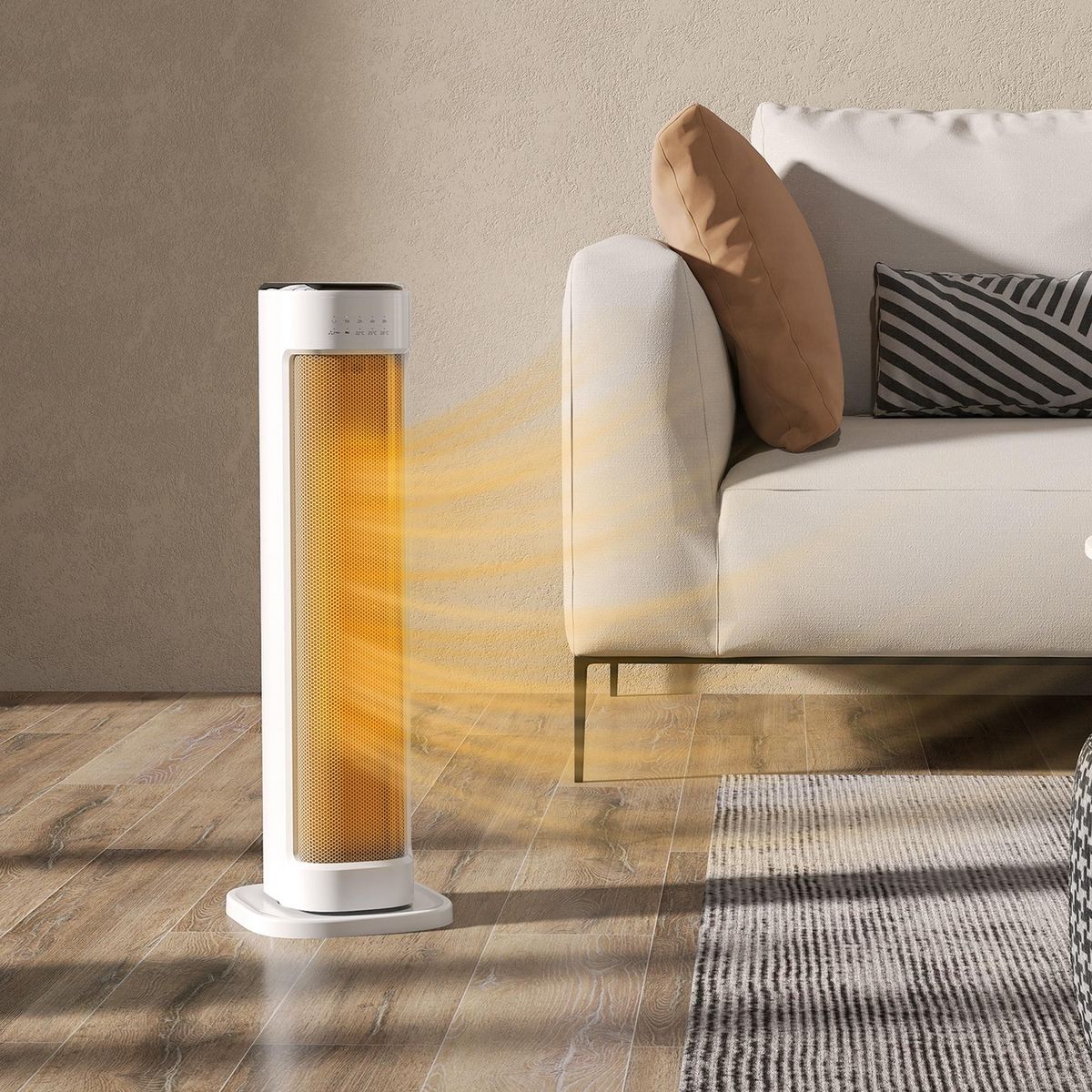 HOMCOM Chauffage d'appoint céramique PTC - radiateur électrique soufflant oscillant 1200-2000W timer télécommande - blanc