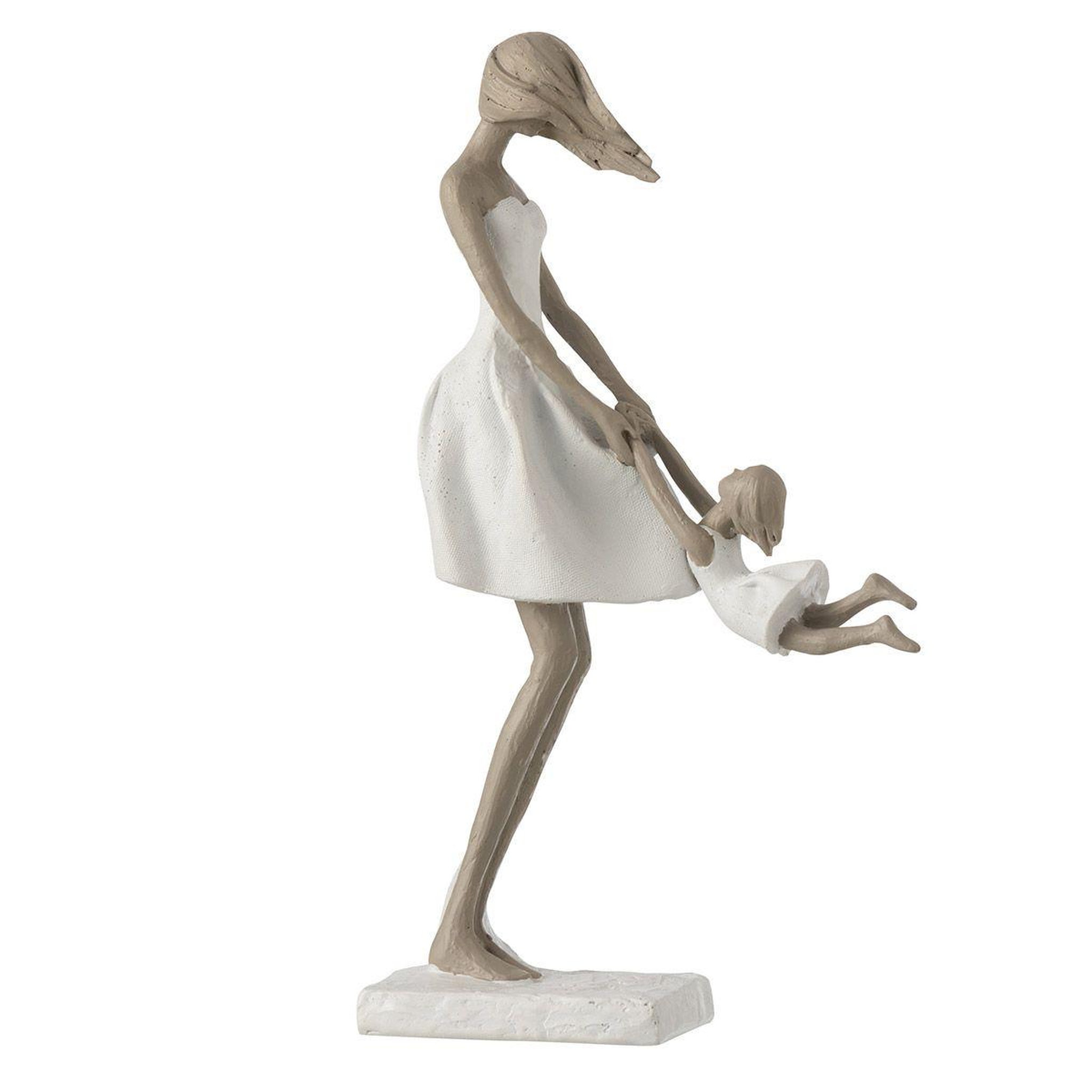 J-LINE Statuette déco  mère avec sa fille  31cm blanc