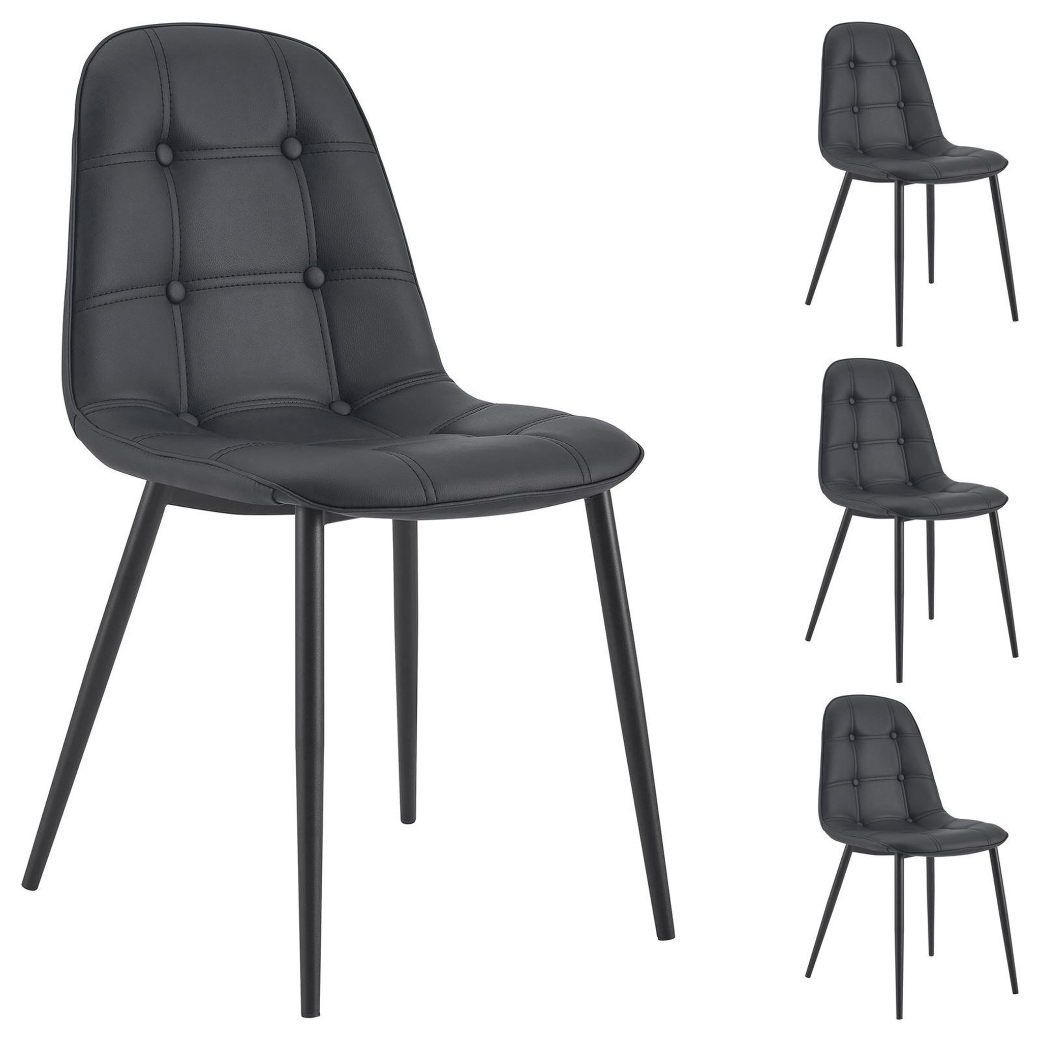 Voir la diapositive 1 : IDIMEX Lot de 4 chaises alvaro, en synthétique