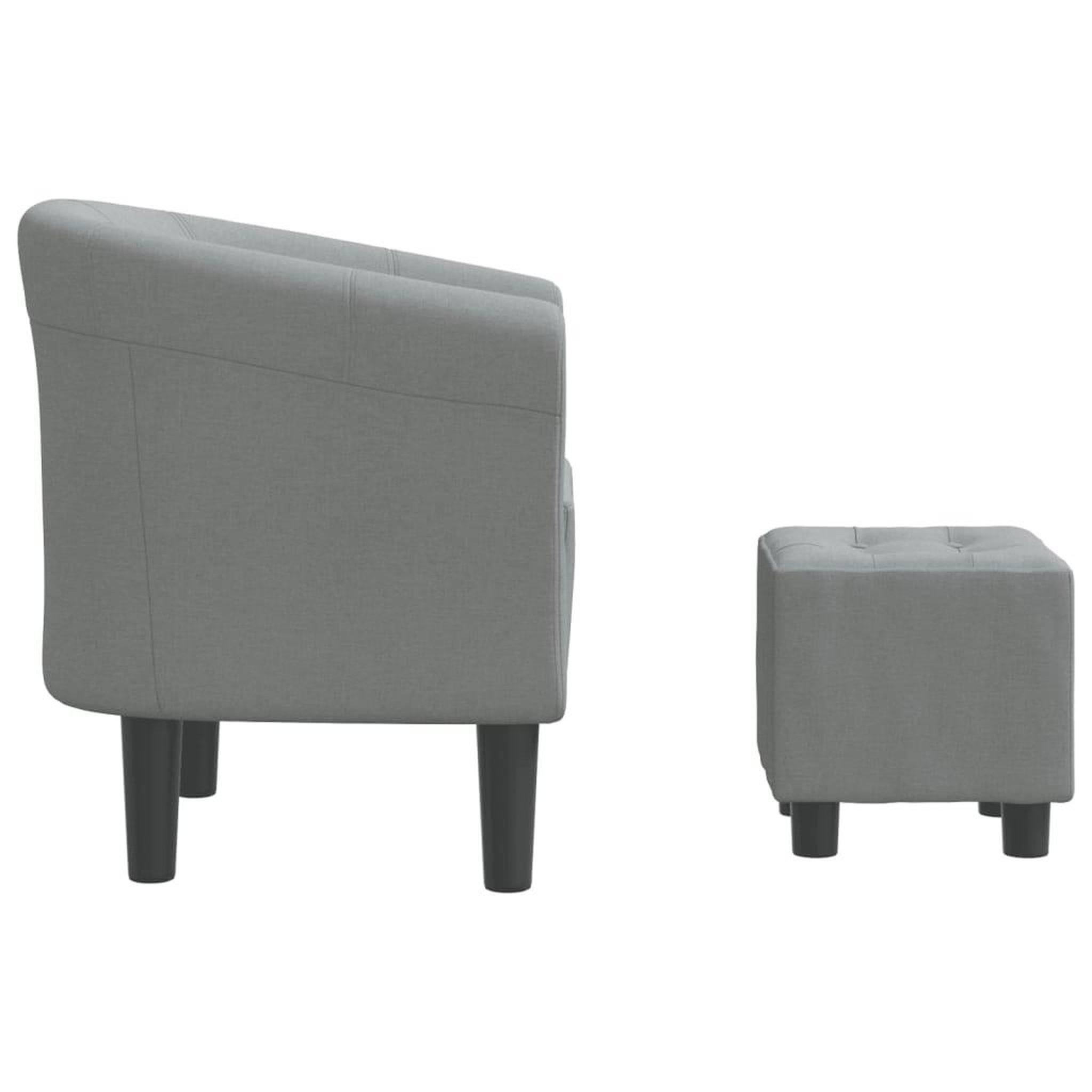 Voir la diapositive 4 : VIDAXL Chaise cabriolet avec repose-pied gris clair tissu