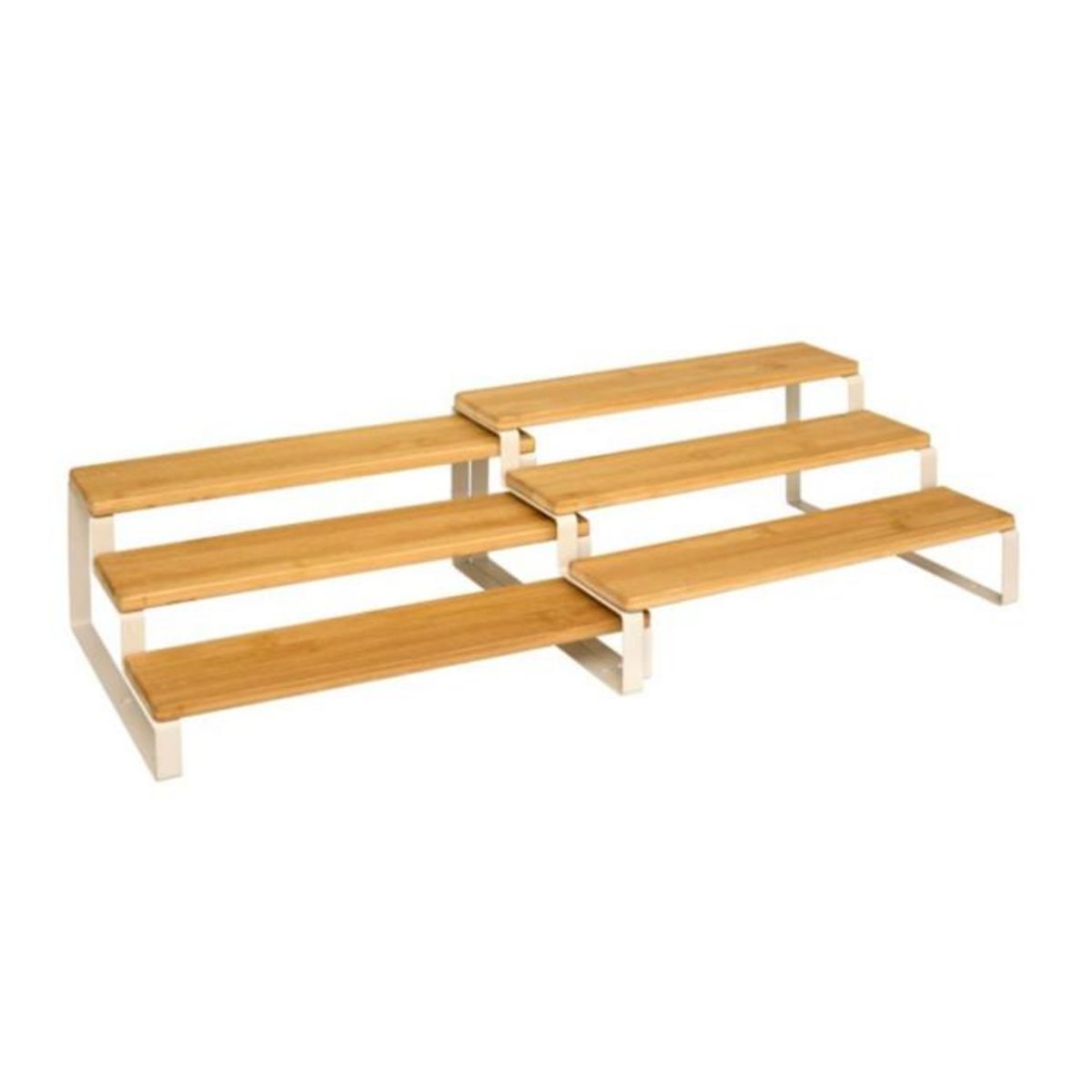 FIVE Lot de 2 Étagères à Épices en Bambou  Ordera  32cm Naturel & Blanc