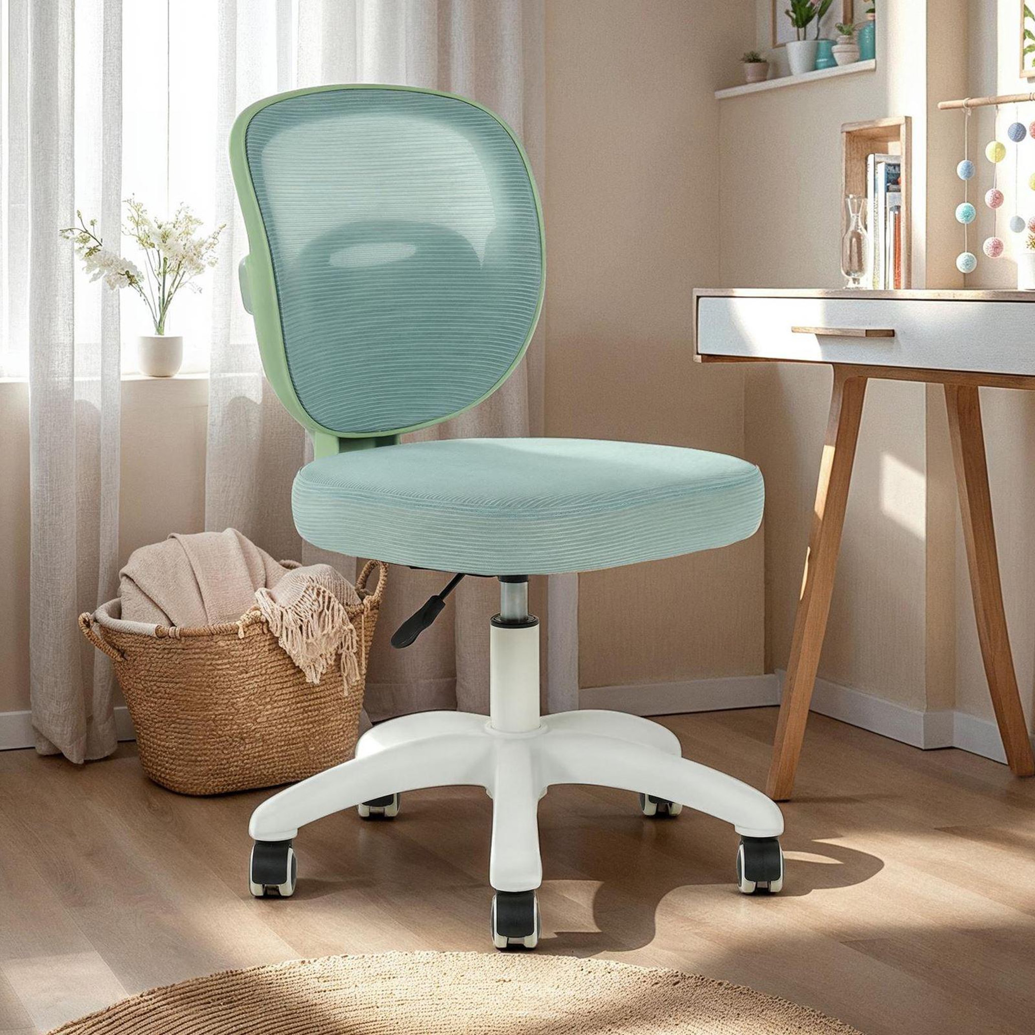 Voir la diapositive 2 : IDIMEX Chaise de bureau enfant MAYLA réglable en tissu mesh