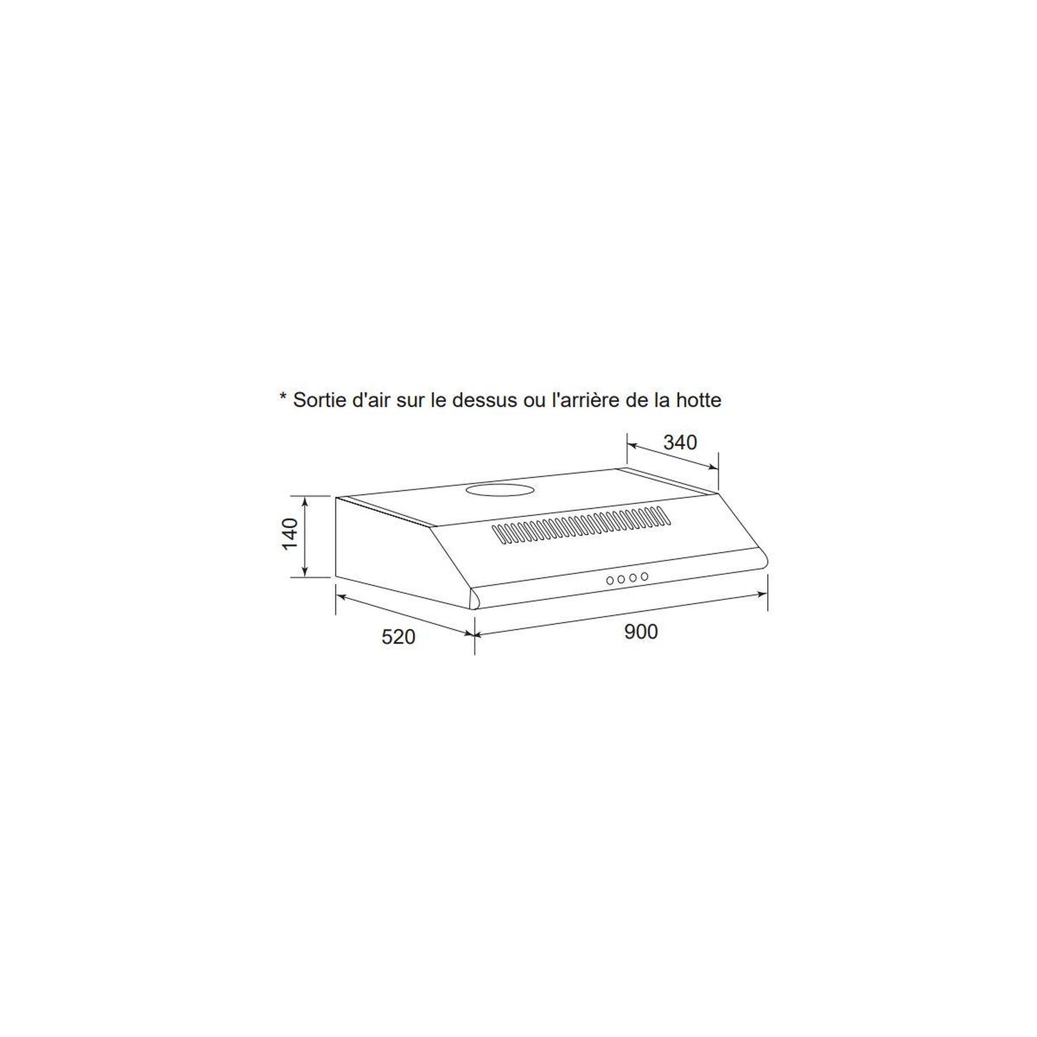 Voir la diapositive 3 : Airlux Hotte casquette ahc930ss