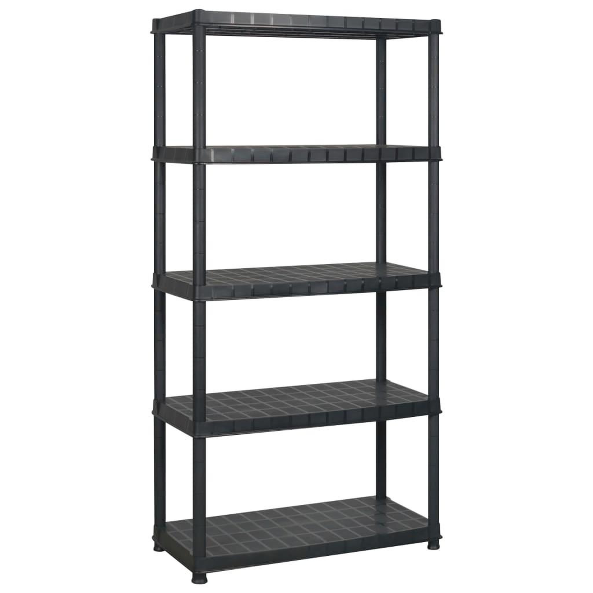 Voir la diapositive 2 : VIDAXL Etagere de rangement a 5 niveaux Noir 366x45,7x185 cm Plastique
