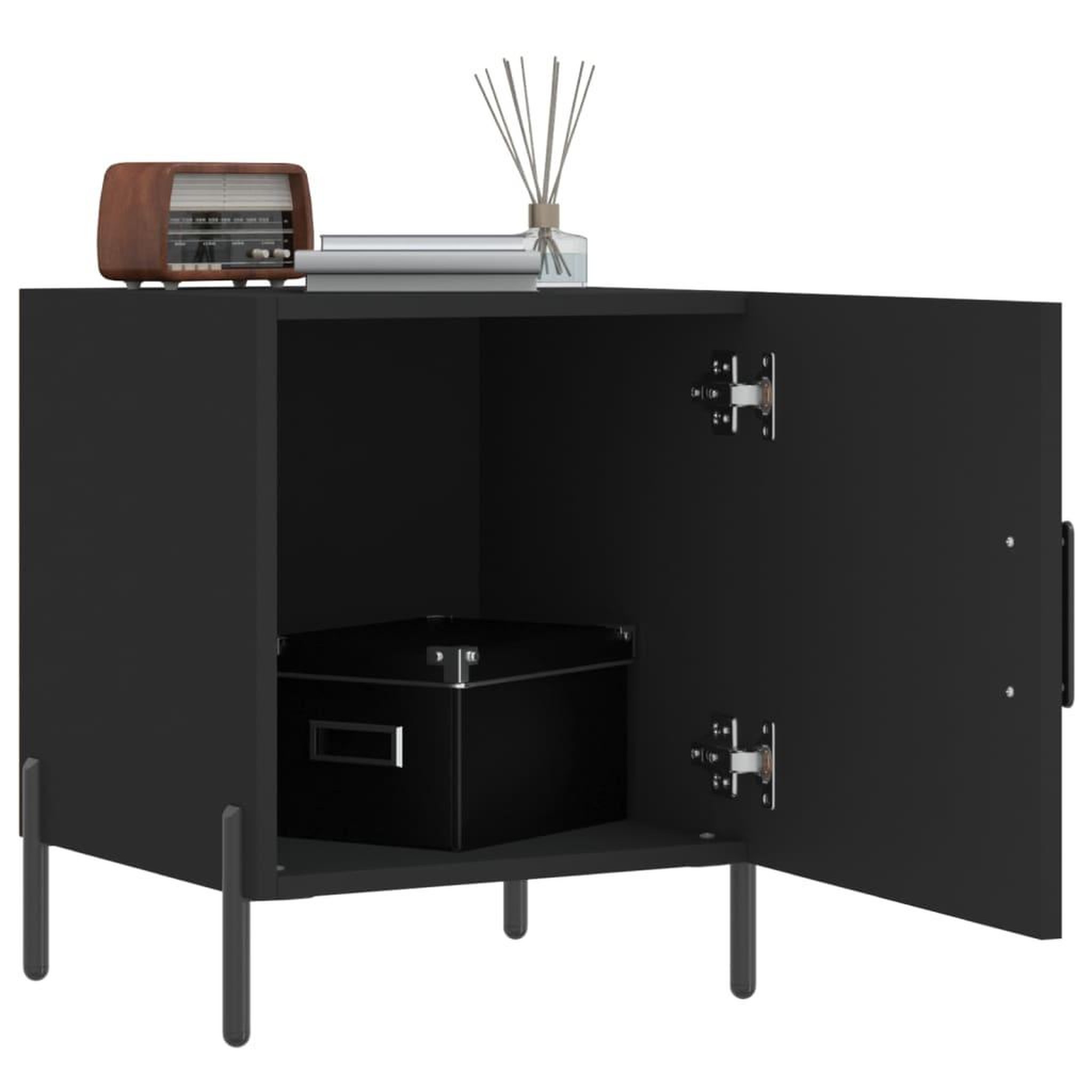Voir la diapositive 3 : VIDAXL Tables de chevet 2 pcs noir 40x40x50 cm bois d'ingenierie