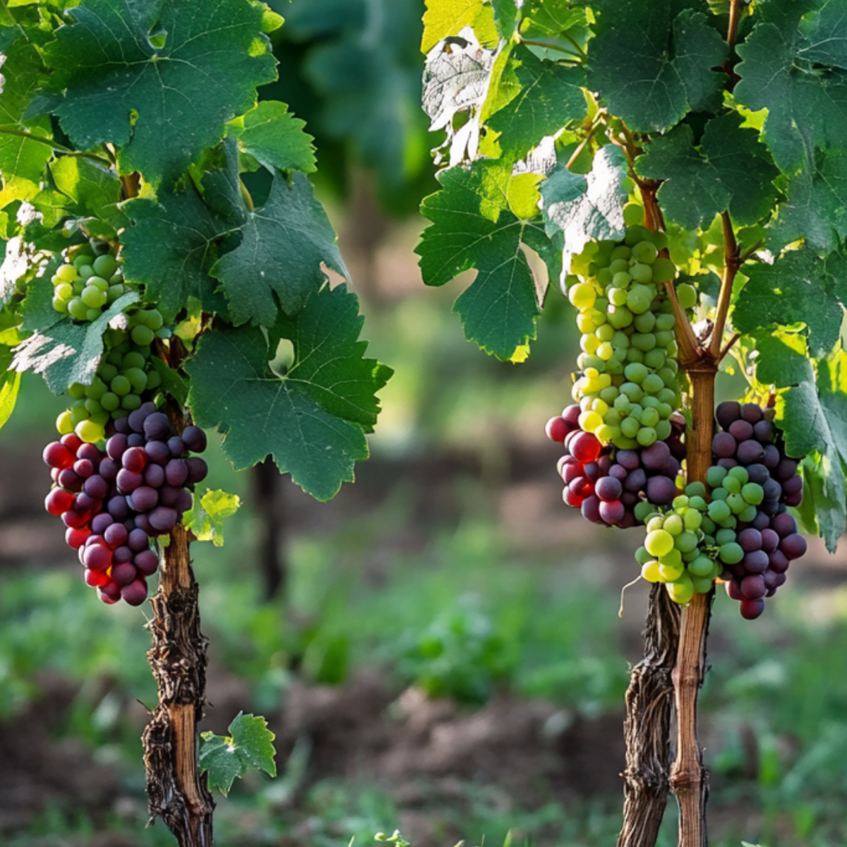 PLANT IN A BOX Vigne à raisin - Set de 2 - Vitis ‘Himrod', Vitis ‘Vanessa' - H60-75cm - ⌀21cm